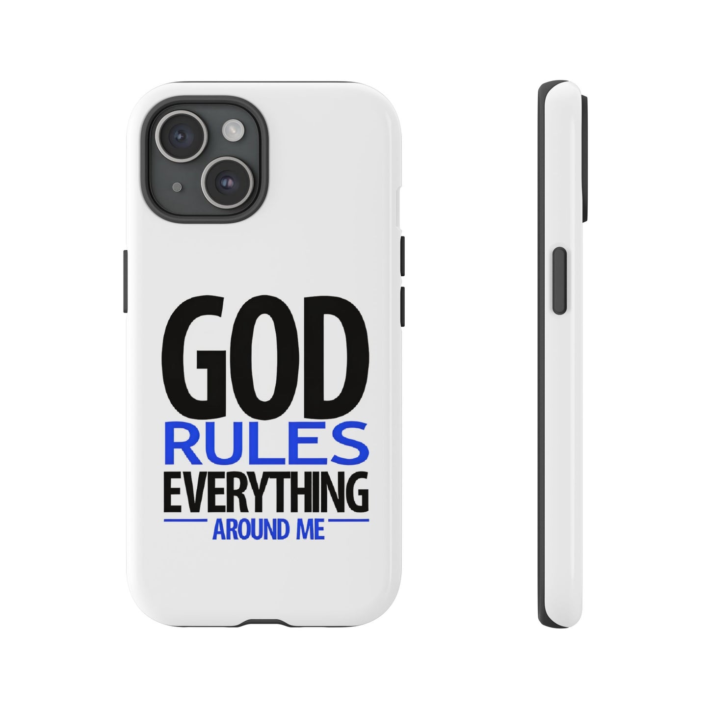 God Rules Tough Phone Case, trending phone cases, Religious Gift, spiritually themed Accessory, Inspirational Phone Case, Faith-Based phone Case