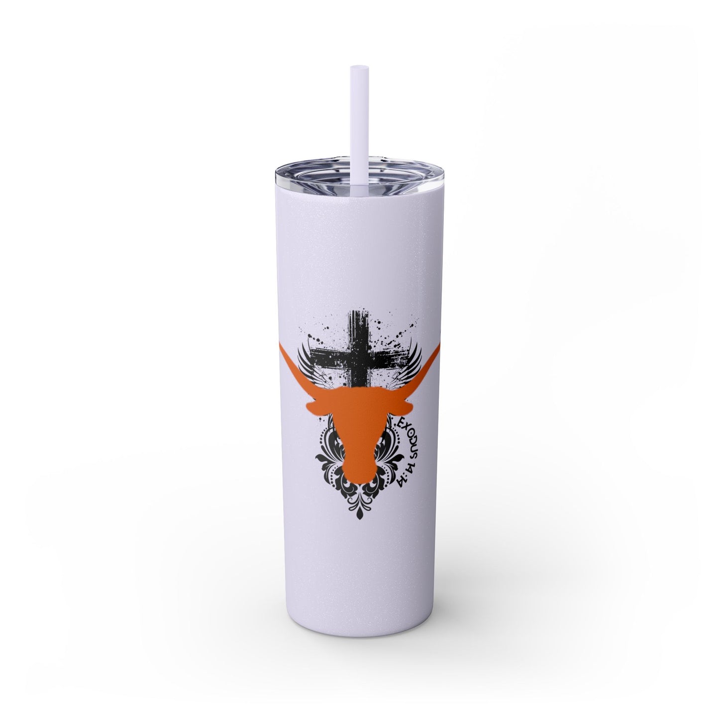Faith inspired Texas State University at Austin Longhorn themed Skinny Tumbler| university Style Travel Mug | Personalized Gift for university students|
