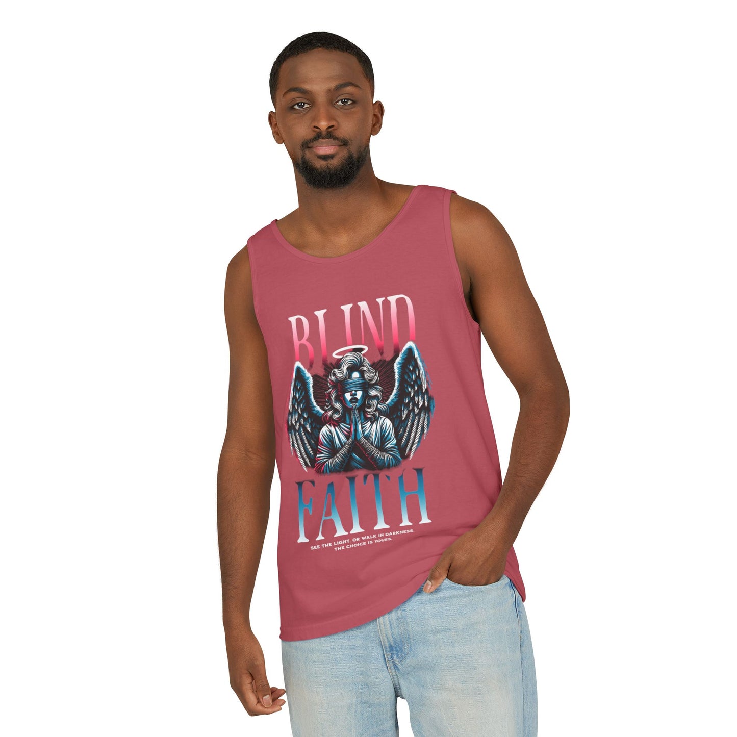 Stylish Unisex Graphic Tank Top - trendy Summer Attire, Casual Wear for everyday, Music Festivals, Gift Idea, Angel Theme