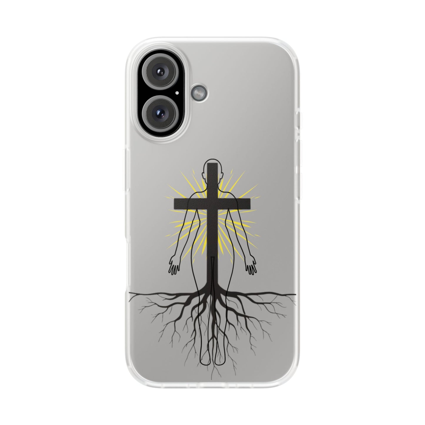 Spiritual healing Flexi Case, Motivational Phone Cover, Inspirational Gift idea, Cross Design Cell Phone Case, Unique Tech Accessory
