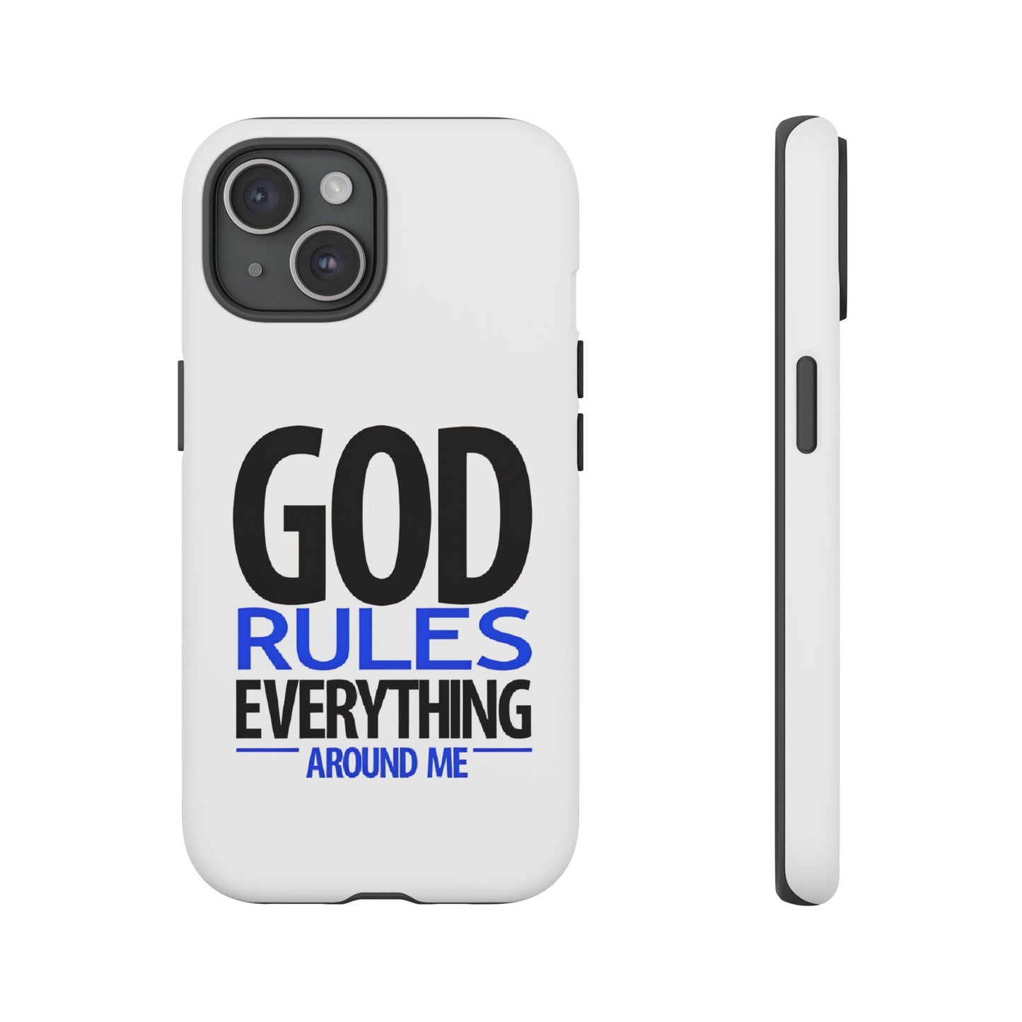 God Rules Tough Phone Case, trending phone cases, Religious Gift, spiritually themed Accessory, Inspirational Phone Case, Faith-Based phone Case