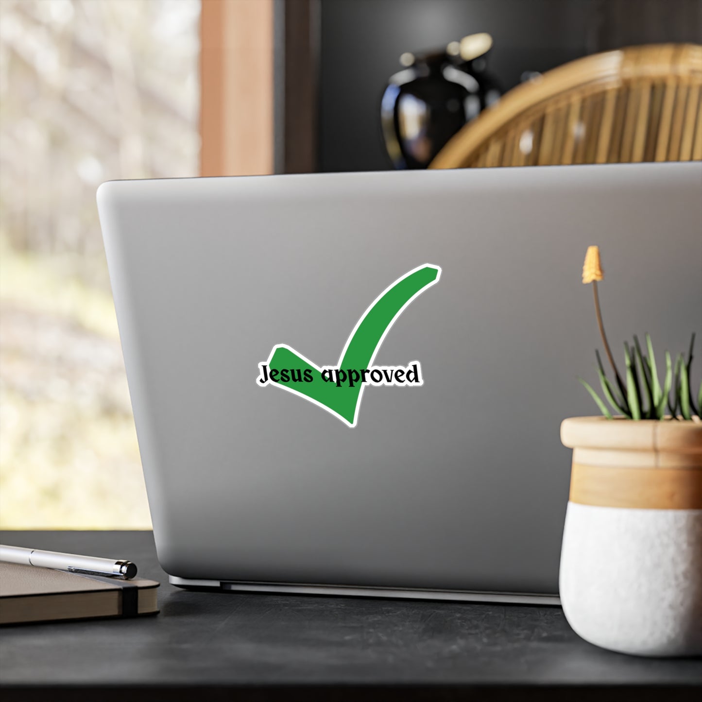 Jesus Approved Vinyl Decals, Christian Stickers, Christian themed Home Decor, Bible themed Car Decor for christians Gift for Believers, Inspirational decor