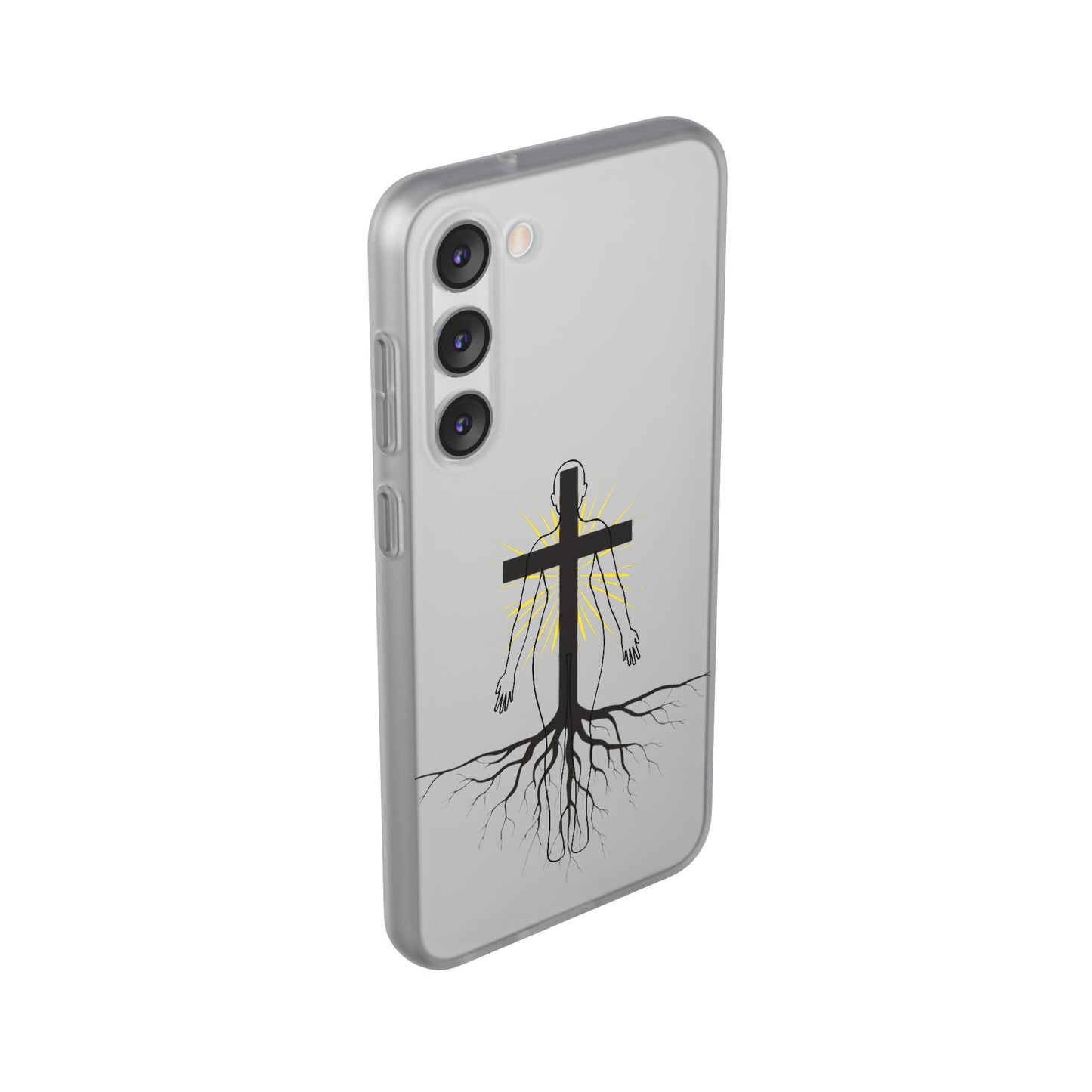Spiritual healing Flexi Case, Motivational Phone Cover, Inspirational Gift idea, Cross Design Cell Phone Case, Unique Tech Accessory