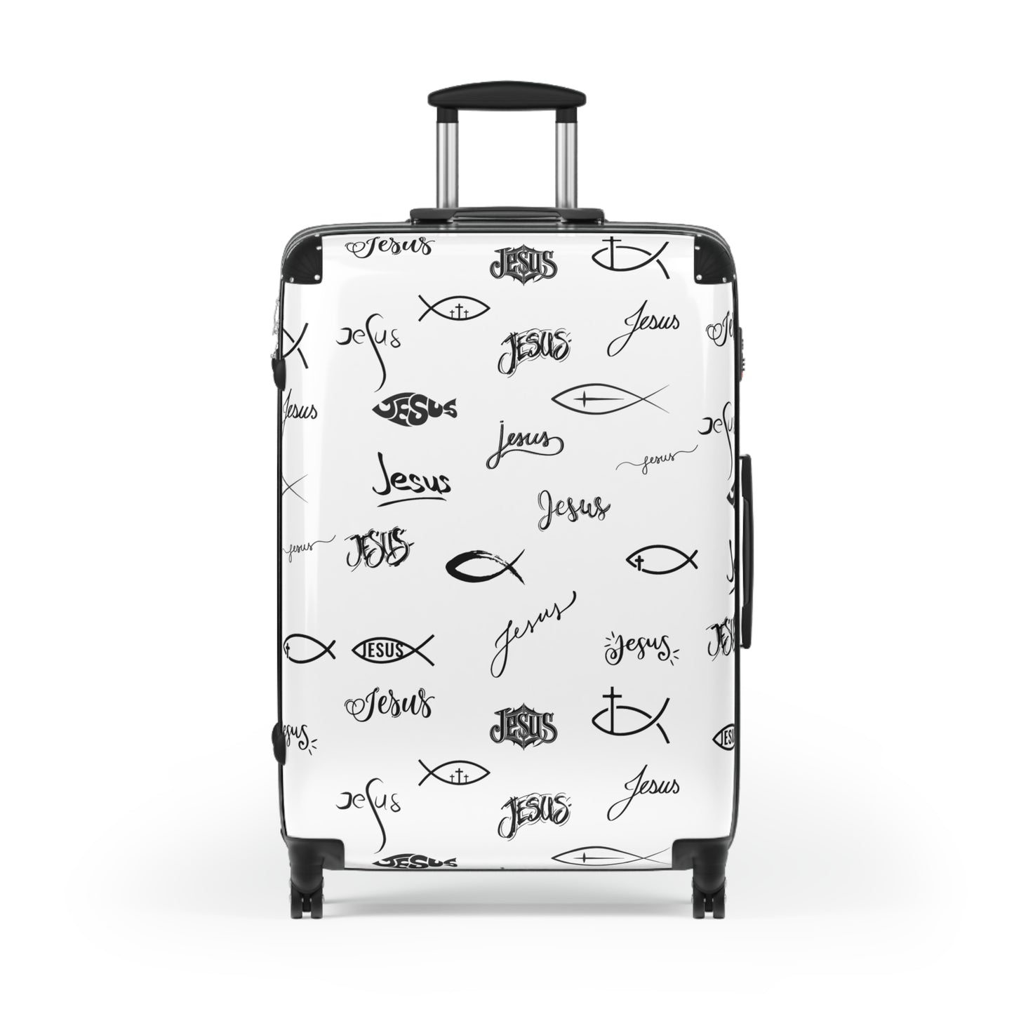 Stylish Travel Suitcase with Jesus Design, Christian Luggage, Faith-Inspired Carry-On, Religious Travel Gear, Perfect Gift for travelers who love jesus
