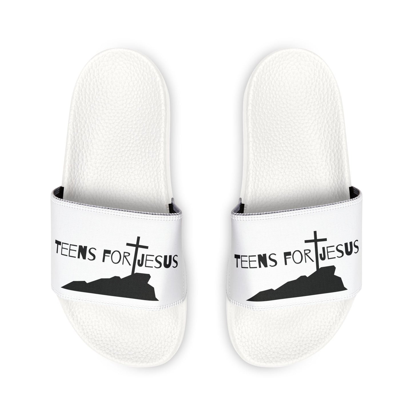 Faith-Inspired Youth Sandals | Removable-Strap Summer Footwear for Kids who love Jesus gift idea for religious kids, Comfortable Slide Slippers youth faith based apparel