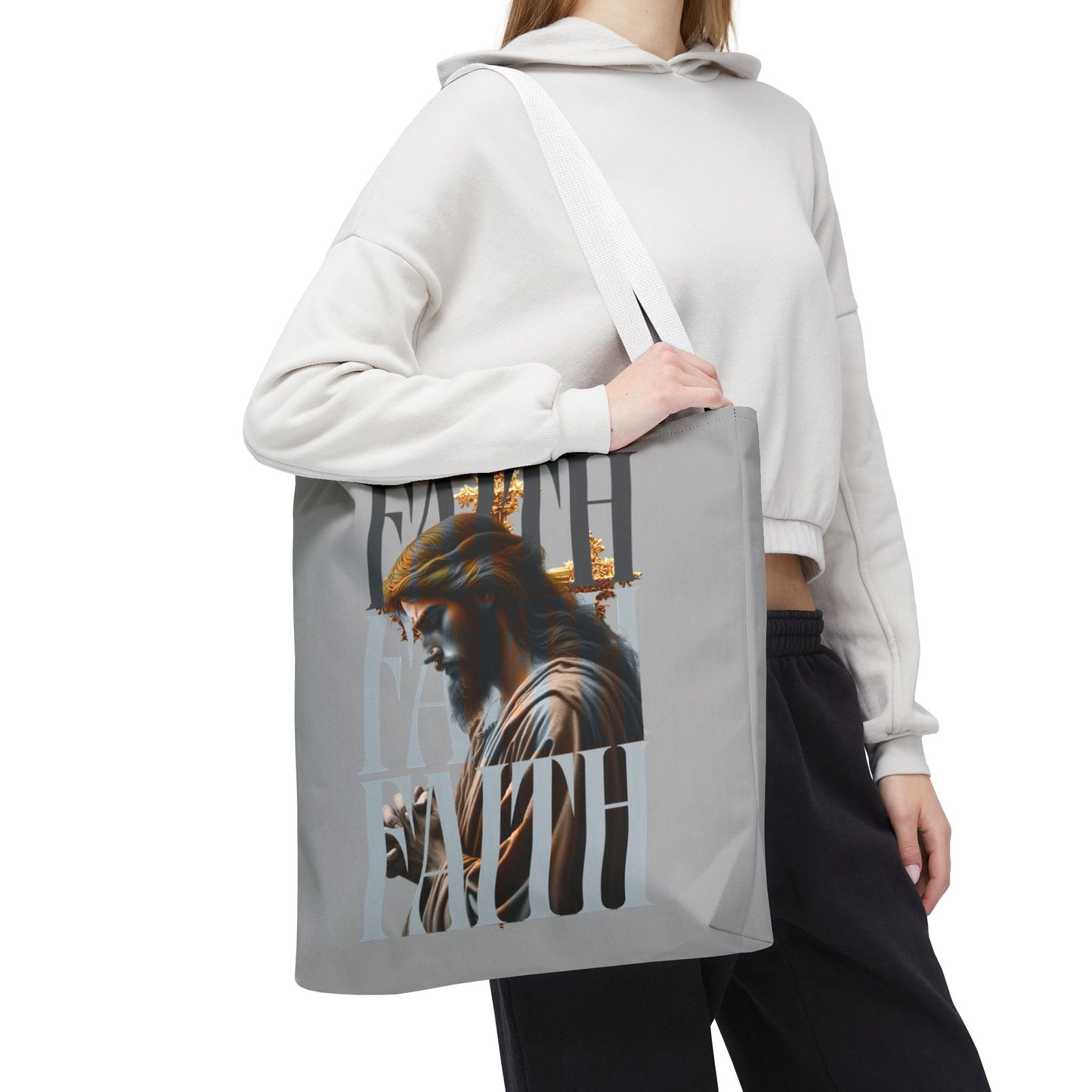 Faith themed Tote Bag for Daily wear, Reusable Shopping Bag, Christian Gift for any occassion, Affirmation Accessory, Stylish Faith Bag