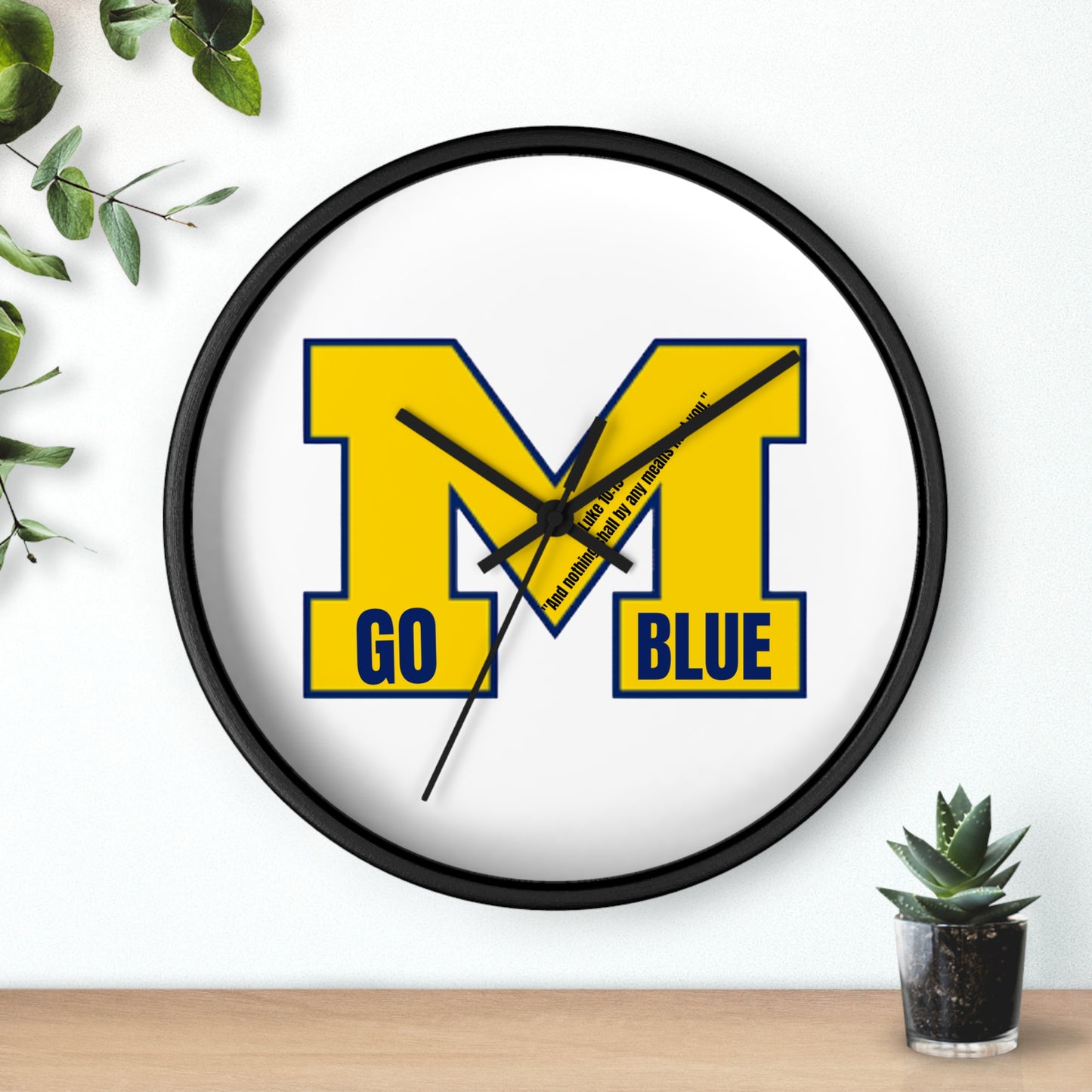University Security Wall Clock - Go Blue Decor, College Room Essential, Sport Fans Gift, university School Pride, Graduation gift , Game Day accessories gifts