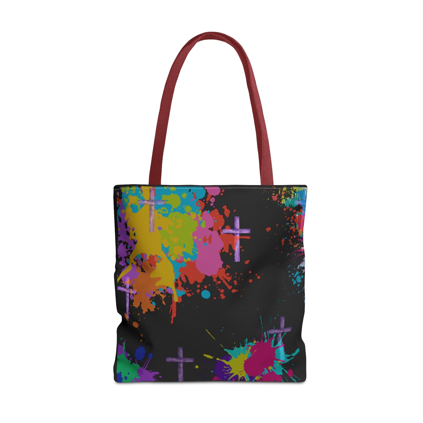 Colorful Splash Cross Tote Bag, Canvas Shopping Bag, Trendy Beach Bag, Festival Tote, Gift for Creative Souls