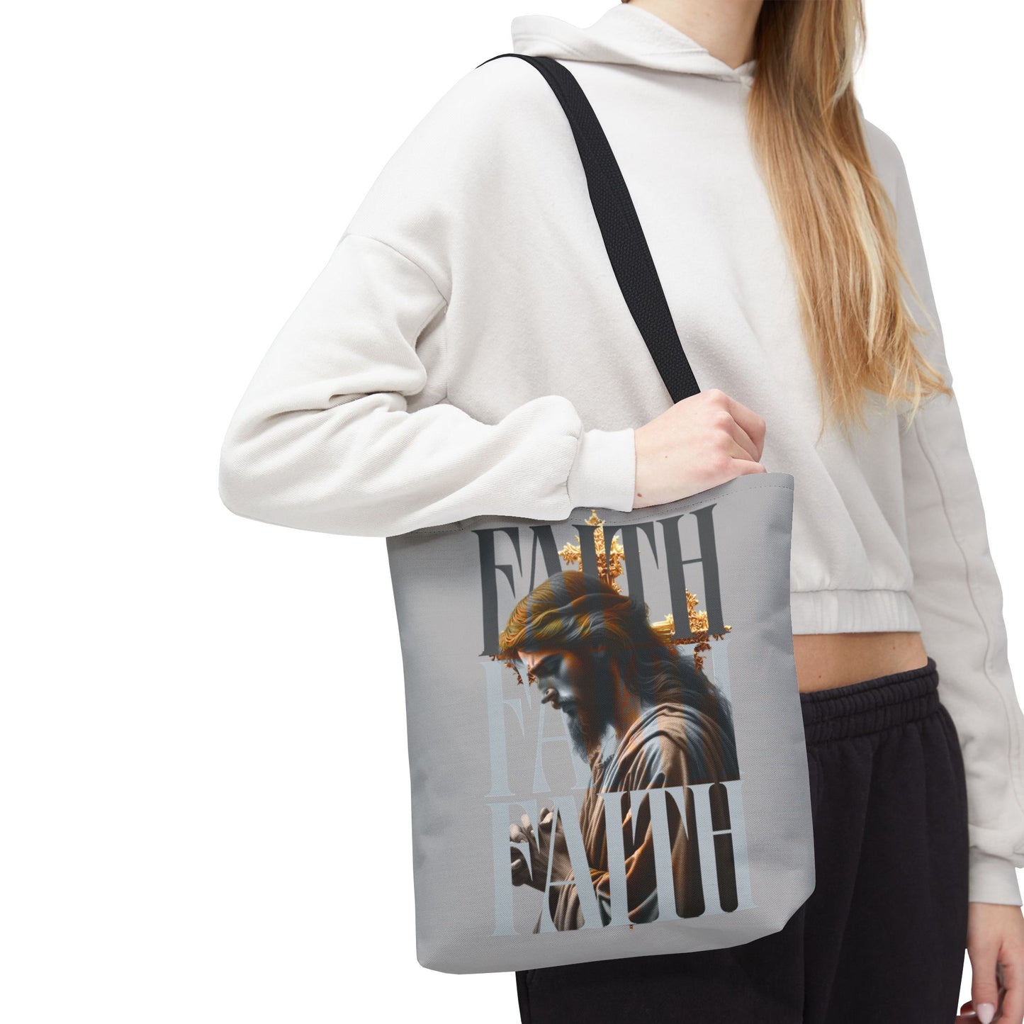 Faith themed Tote Bag for Daily wear, Reusable Shopping Bag, Christian Gift for any occassion, Affirmation Accessory, Stylish Faith Bag
