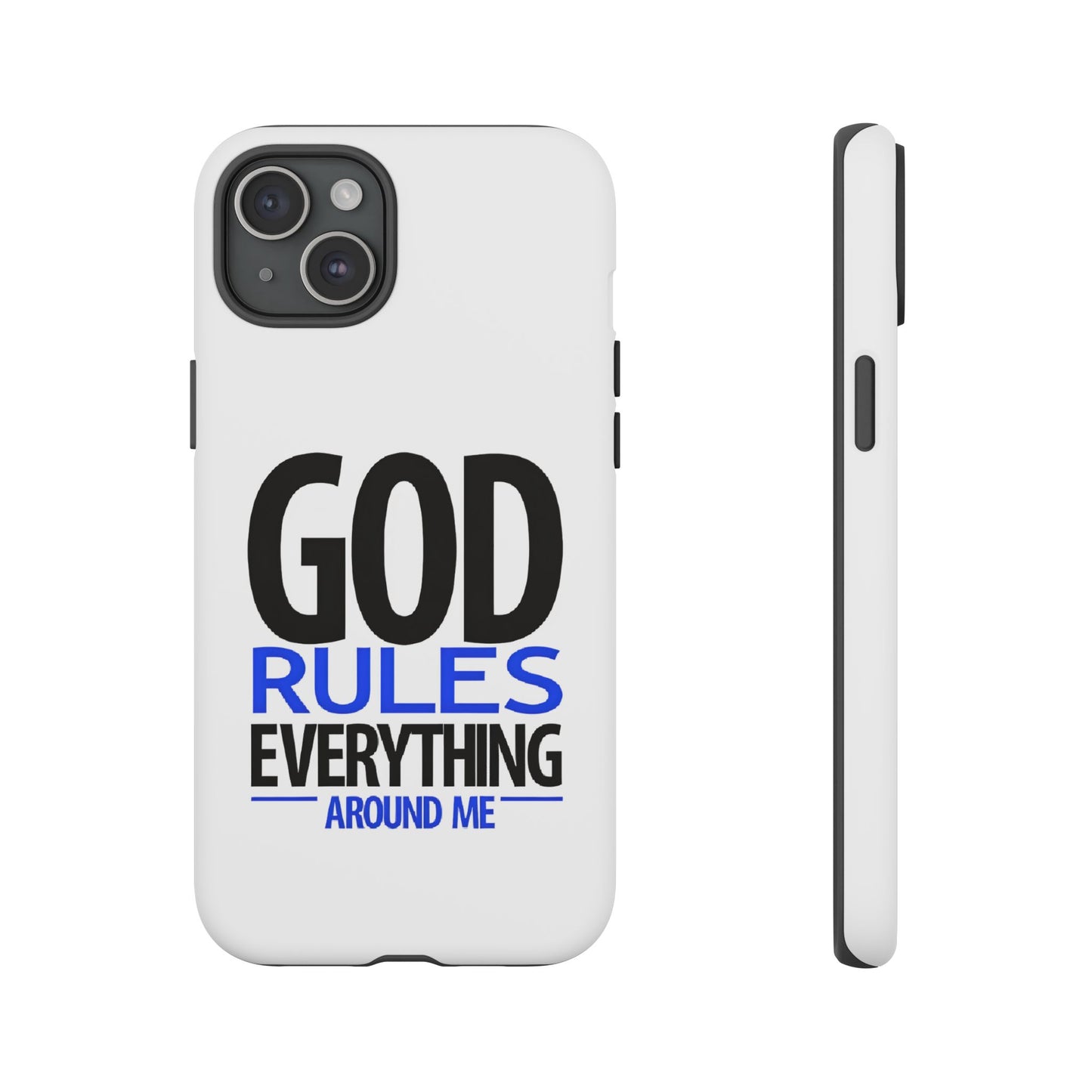 God Rules Tough Phone Case, trending phone cases, Religious Gift, spiritually themed Accessory, Inspirational Phone Case, Faith-Based phone Case