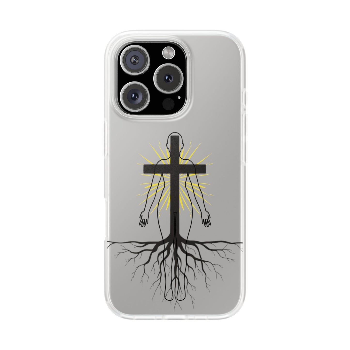 Spiritual healing Flexi Case, Motivational Phone Cover, Inspirational Gift idea, Cross Design Cell Phone Case, Unique Tech Accessory