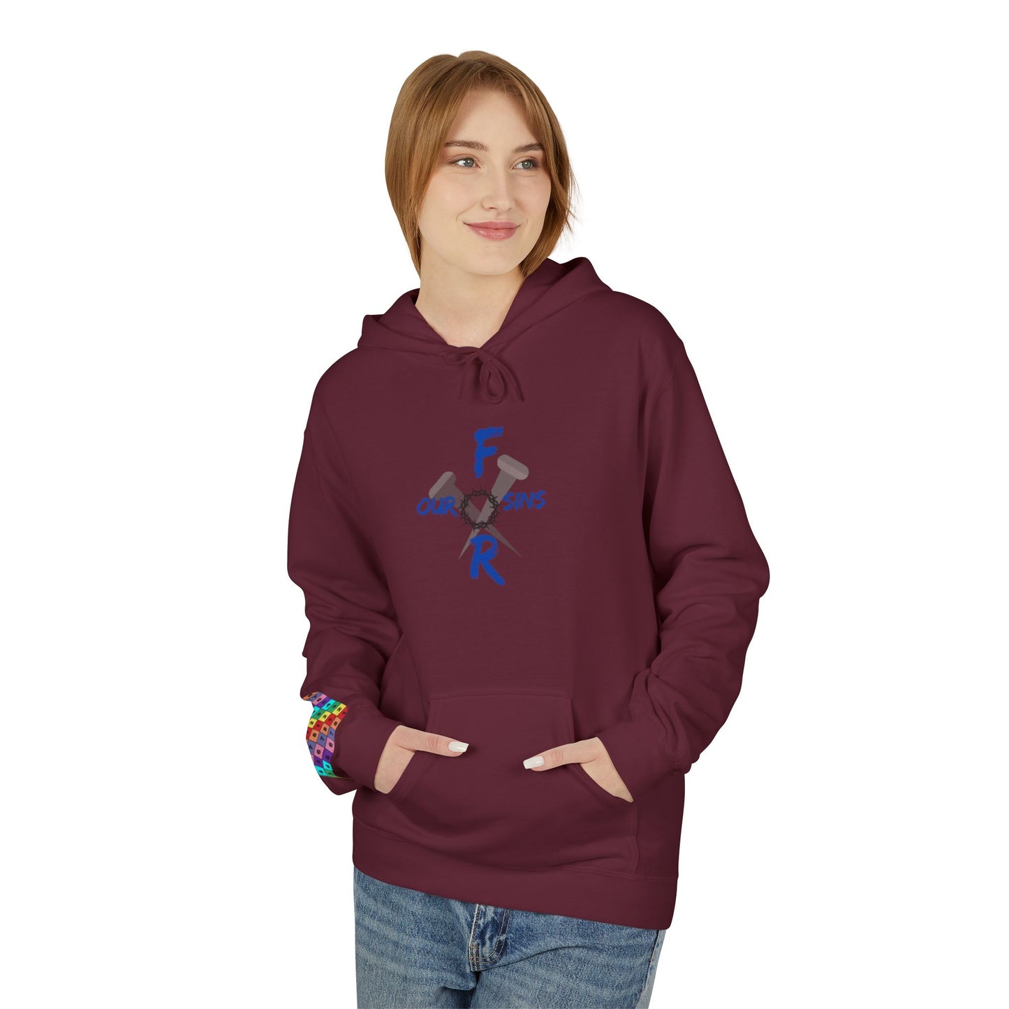 Unisex logo Fleece Hoodie - Cozy Gift for Friends, Motivational Apparel, Casual Wear, Birthday Present, Everyday Comfort