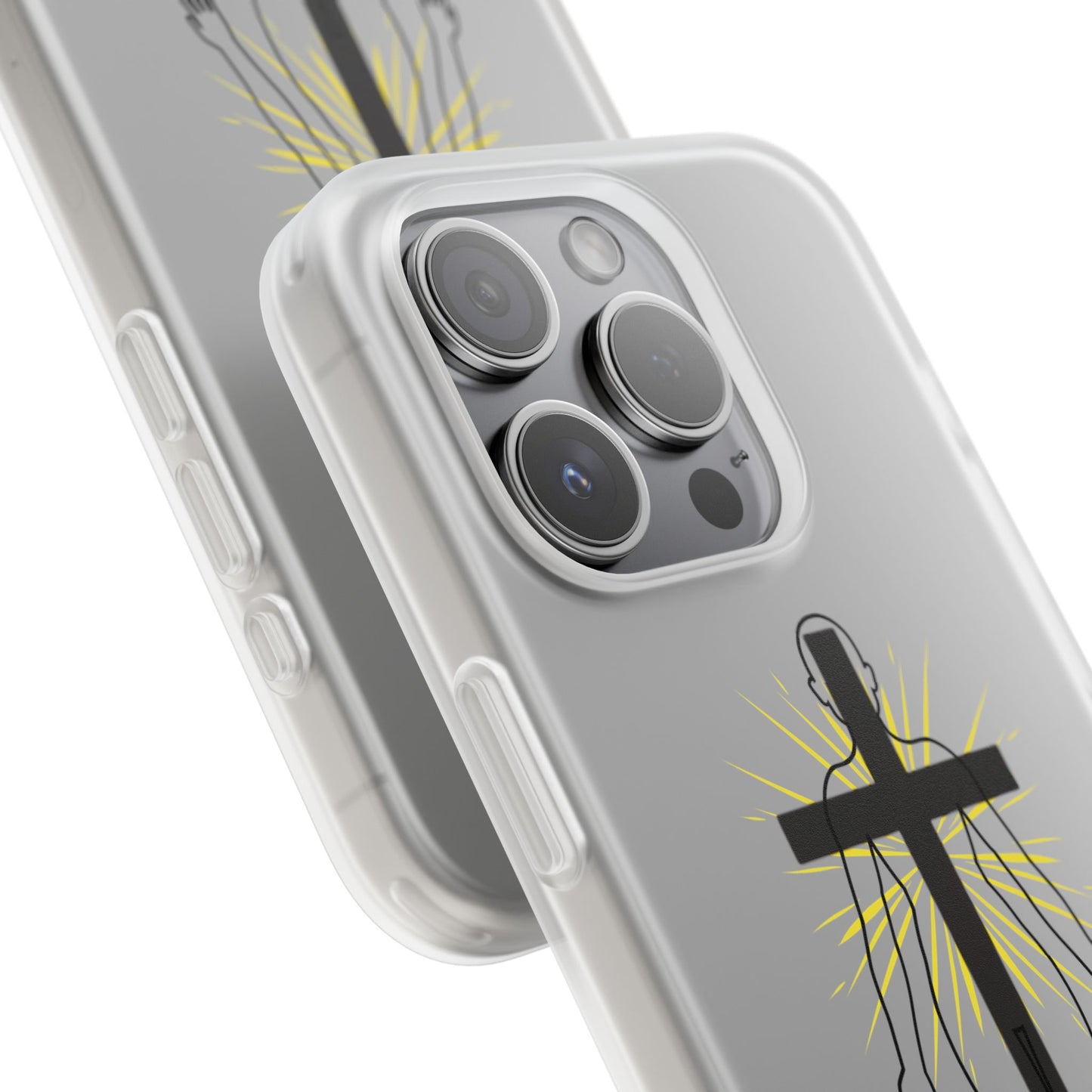 Spiritual healing Flexi Case, Motivational Phone Cover, Inspirational Gift idea, Cross Design Cell Phone Case, Unique Tech Accessory