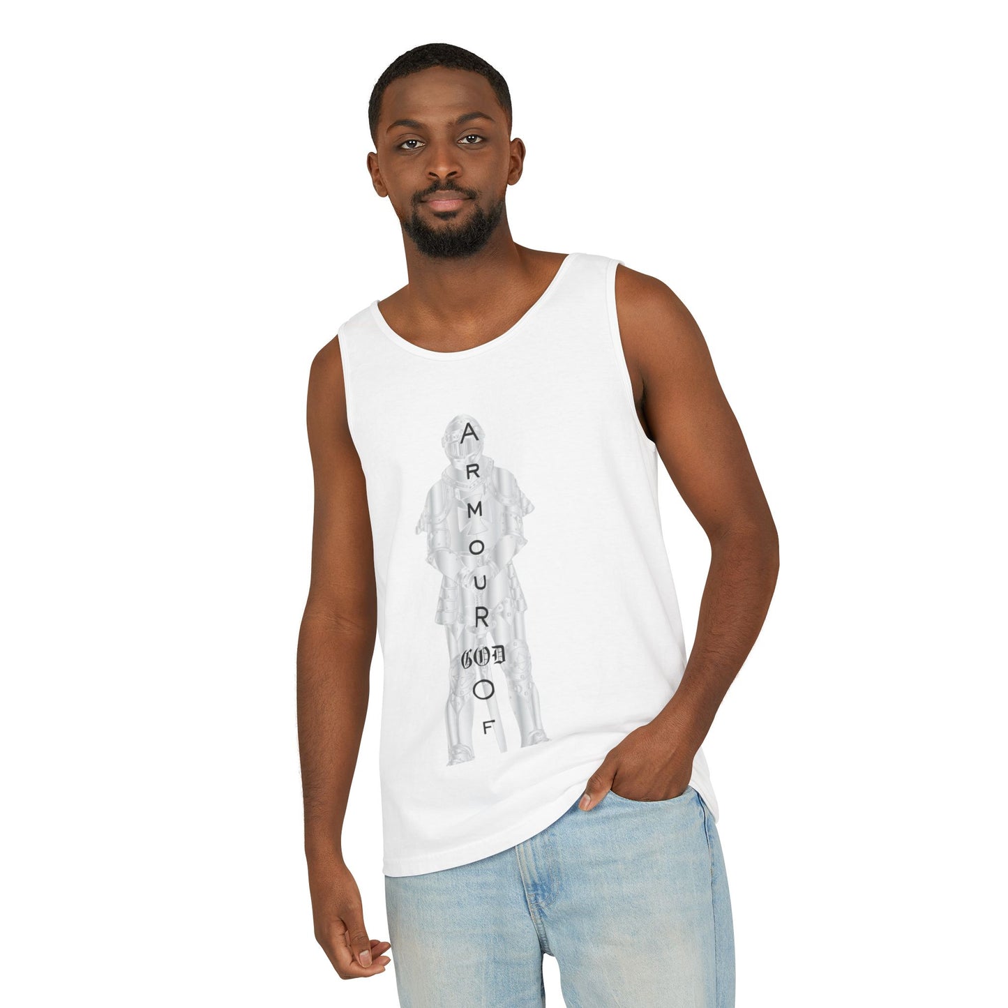 Mens Armour Of God Tank Top, Summer Shirt, Casual Wear, Gifts for Him, Faith based Fitness Apparel, Christian inspired Clothing