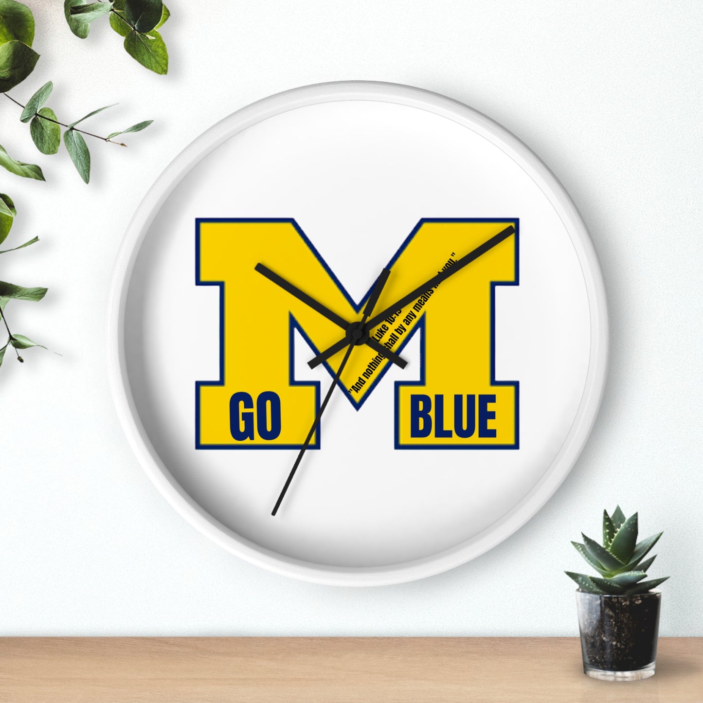 University Security Wall Clock - Go Blue Decor, College Room Essential, Sport Fans Gift, university School Pride, Graduation gift , Game Day accessories gifts