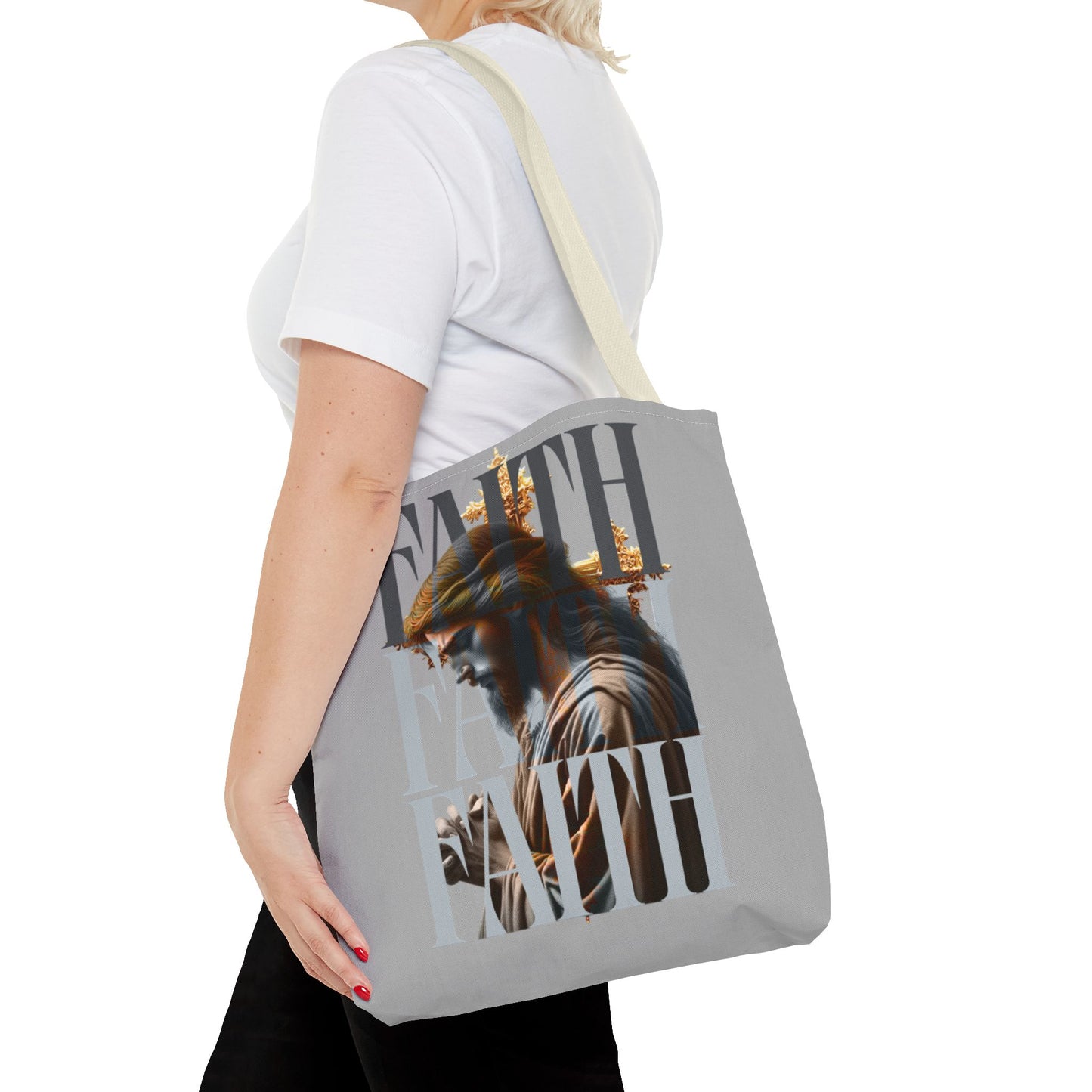 Faith themed Tote Bag for Daily wear, Reusable Shopping Bag, Christian Gift for any occassion, Affirmation Accessory, Stylish Faith Bag