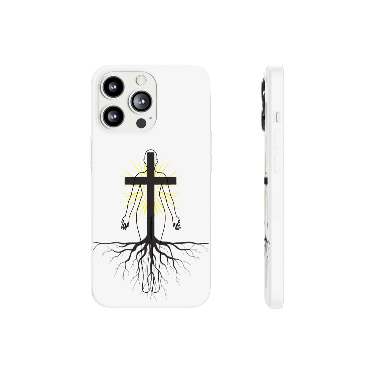 Spiritual healing Flexi Case, Motivational Phone Cover, Inspirational Gift idea, Cross Design Cell Phone Case, Unique Tech Accessory