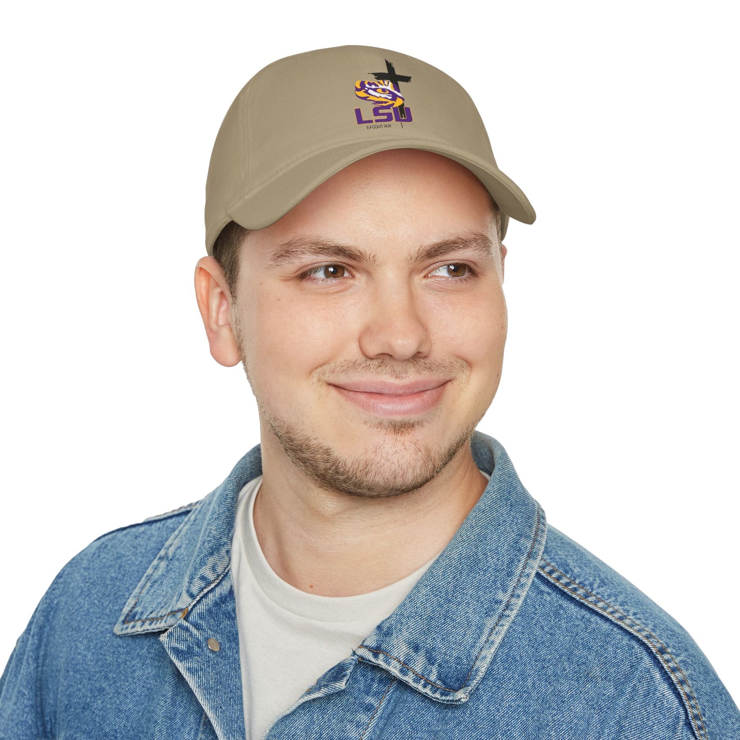 Faith inspired Low Profile Baseball Cap with LSU Design, faith based Casual Hat, LSU Sports Cap, College Apparel, Everyday Wear for university students