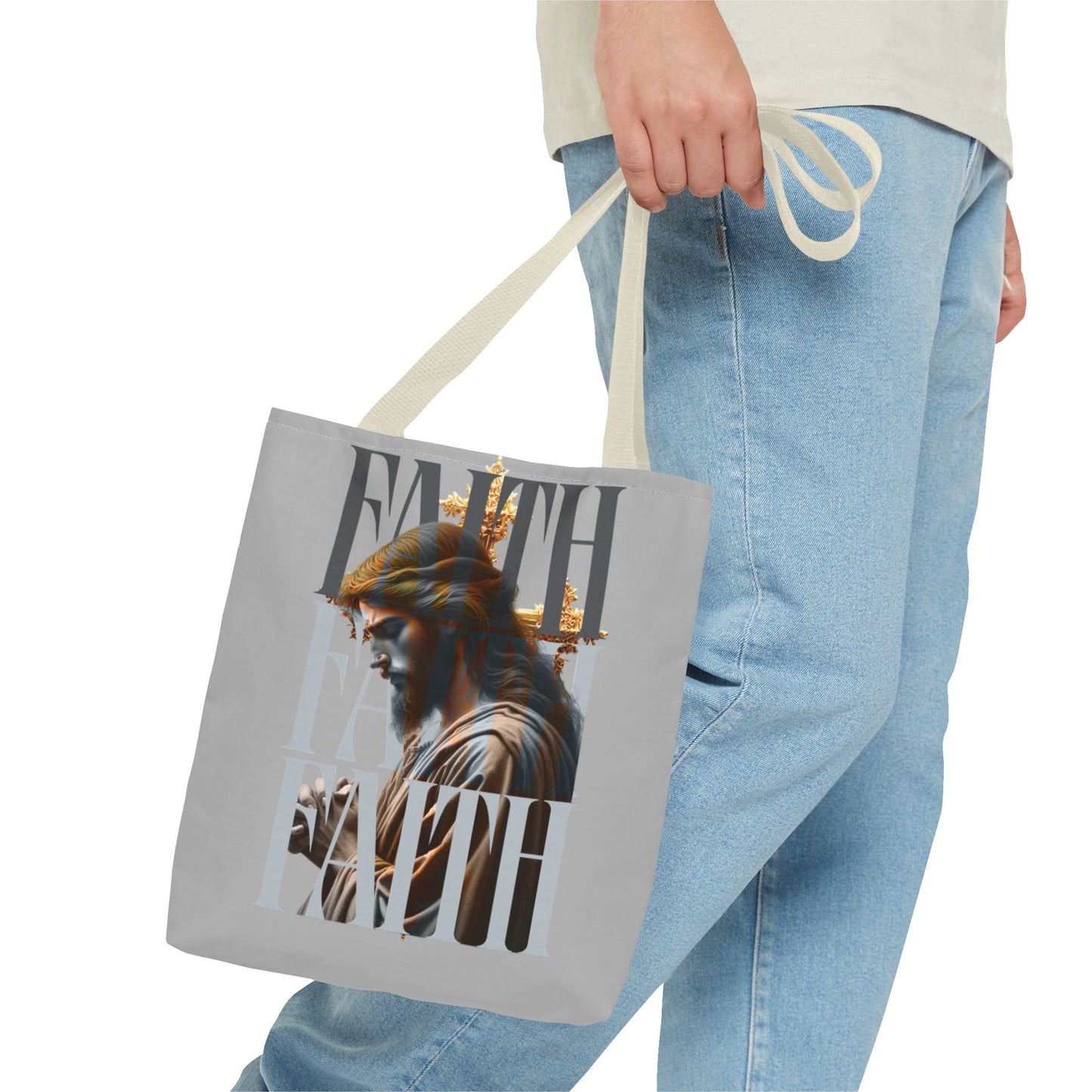 Faith themed Tote Bag for Daily wear, Reusable Shopping Bag, Christian Gift for any occassion, Affirmation Accessory, Stylish Faith Bag