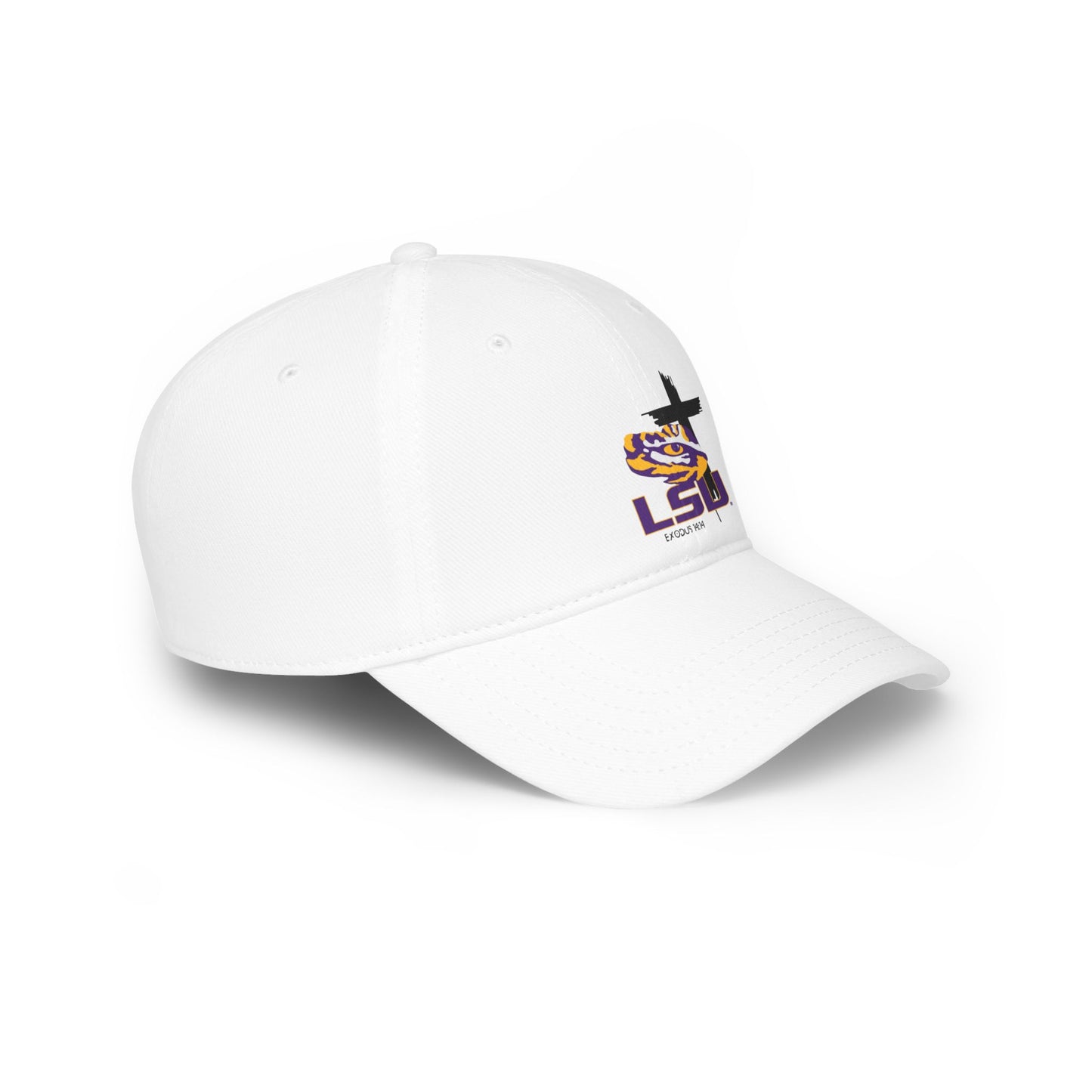Faith inspired Low Profile Baseball Cap with LSU Design, faith based Casual Hat, LSU Sports Cap, College Apparel, Everyday Wear for university students