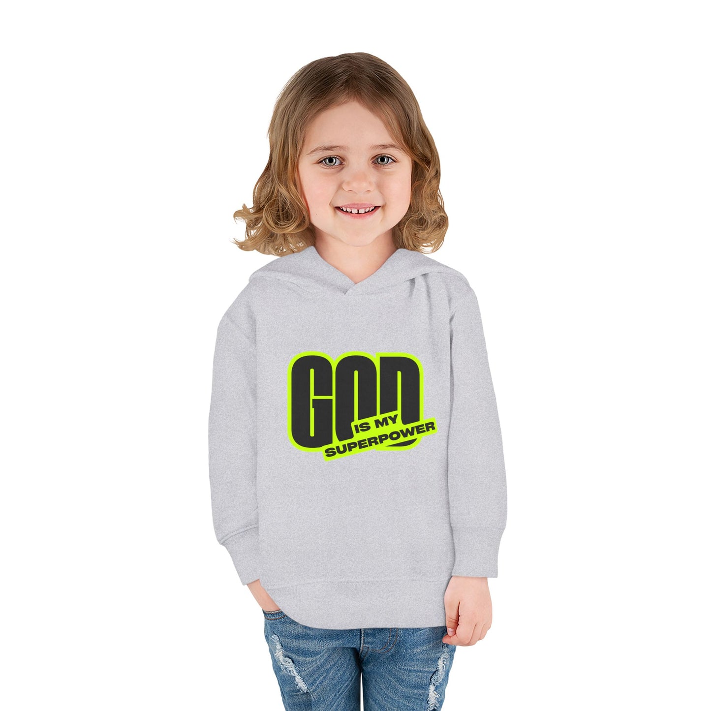 Toddler Fleece Hoodie with Fun Faith Design, trendy Kids Pullover, Cozy Religious Apparel for toddlers, casual Everyday winterWear, God is [...]