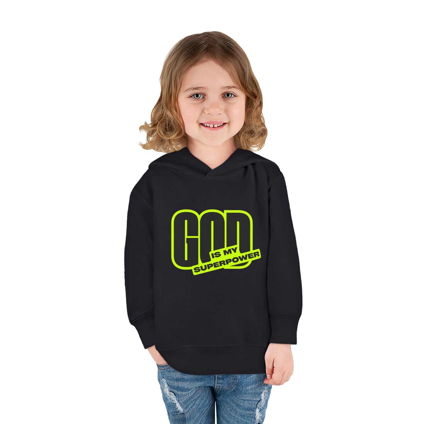 Toddler Fleece Hoodie with Fun Faith Design, trendy Kids Pullover, Cozy Religious Apparel for toddlers, casual Everyday winterWear, God is [...]
