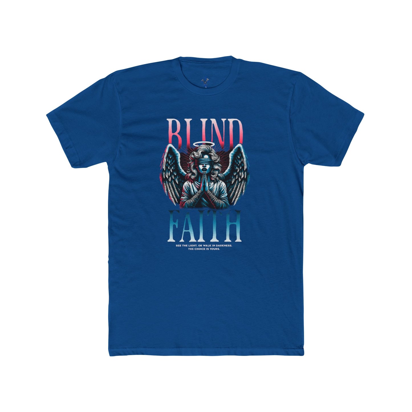 Blind Faith Unisex Cotton Crew Tee, trending Graphic T-Shirt, Faith based Casual Wear, Faith-Inspired Apparel, Unique Gift for believers