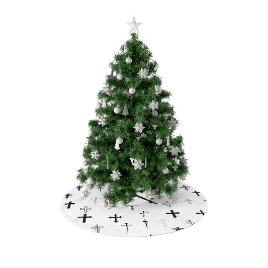 Cross themed Christmas Tree Skirt |christian family  Holiday Décor, Religious Decor, faith based holiday Tree Accessories