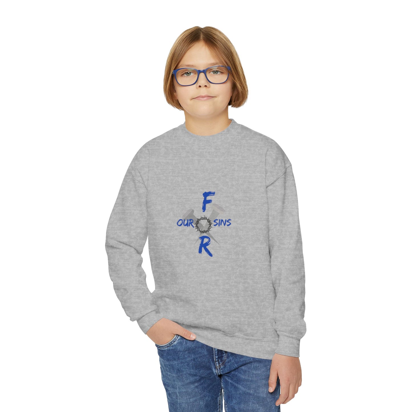 Youth Crewneck Sweatshirt with Inspirational Design, Cozy Gift for Kids, Faith-Focused Apparel, Perfect for Church Events, Family [...]