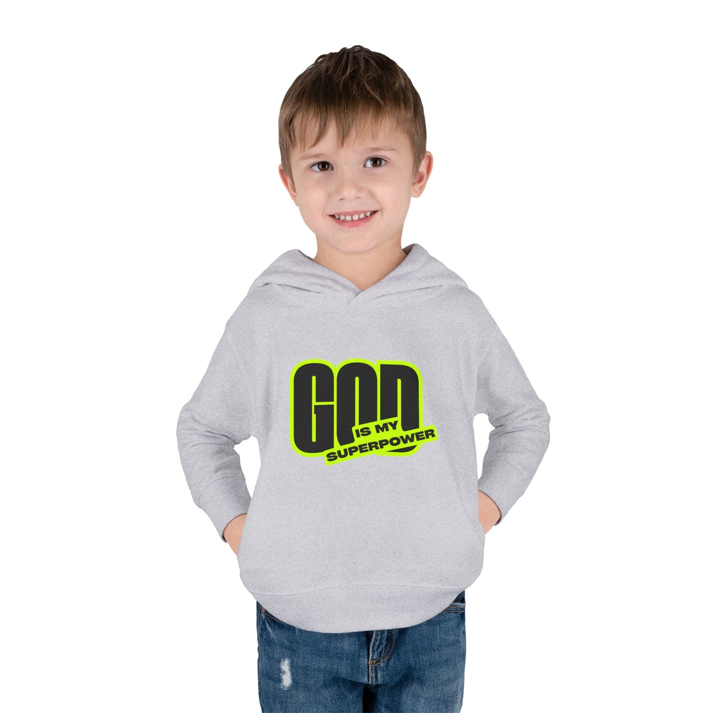 Toddler Fleece Hoodie with Fun Faith Design, trendy Kids Pullover, Cozy Religious Apparel for toddlers, casual Everyday winterWear, God is [...]