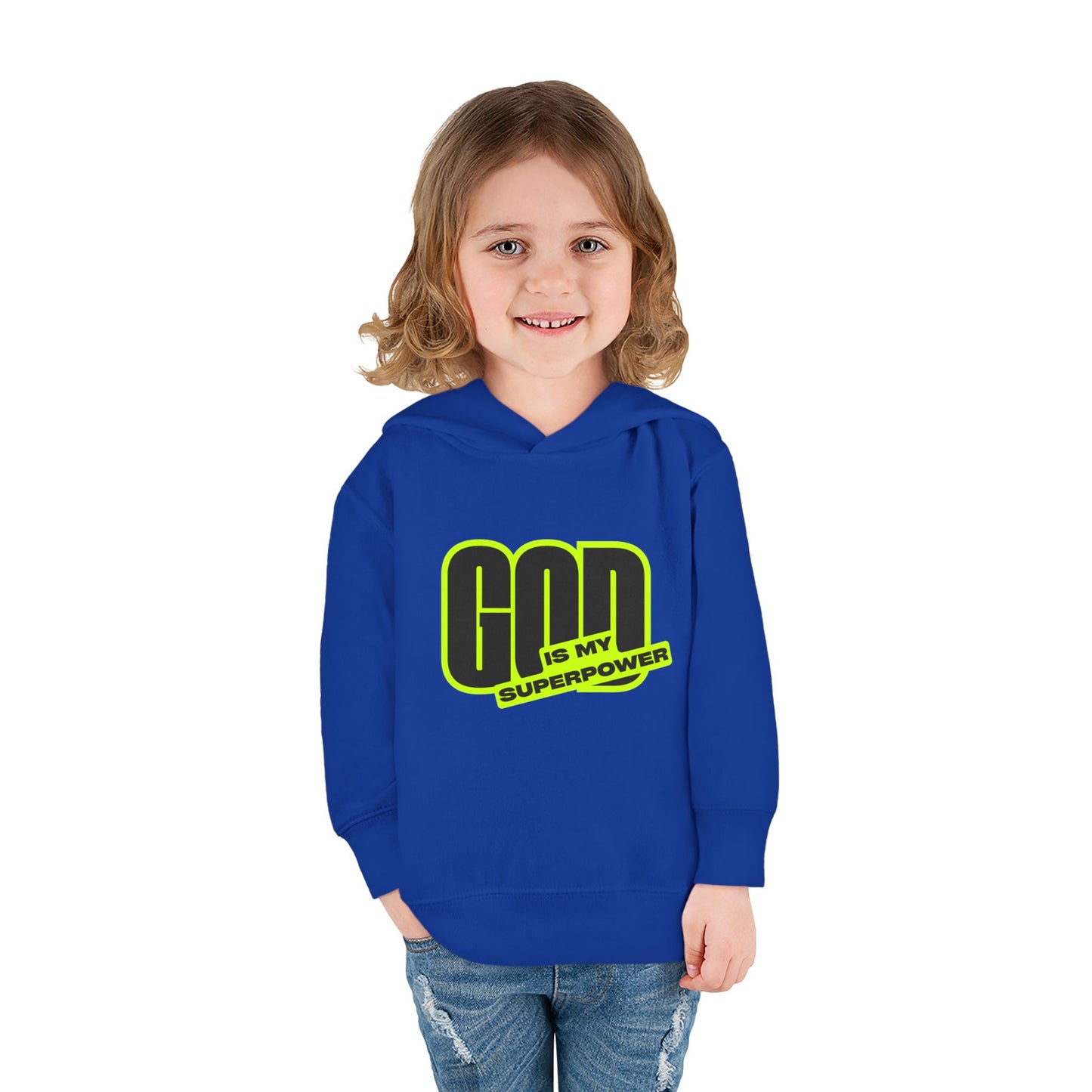 Toddler Fleece Hoodie with Fun Faith Design, trendy Kids Pullover, Cozy Religious Apparel for toddlers, casual Everyday winterWear, God is [...]