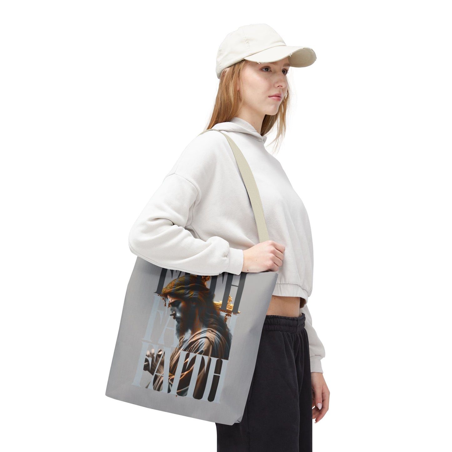 Faith themed Tote Bag for Daily wear, Reusable Shopping Bag, Christian Gift for any occassion, Affirmation Accessory, Stylish Faith Bag