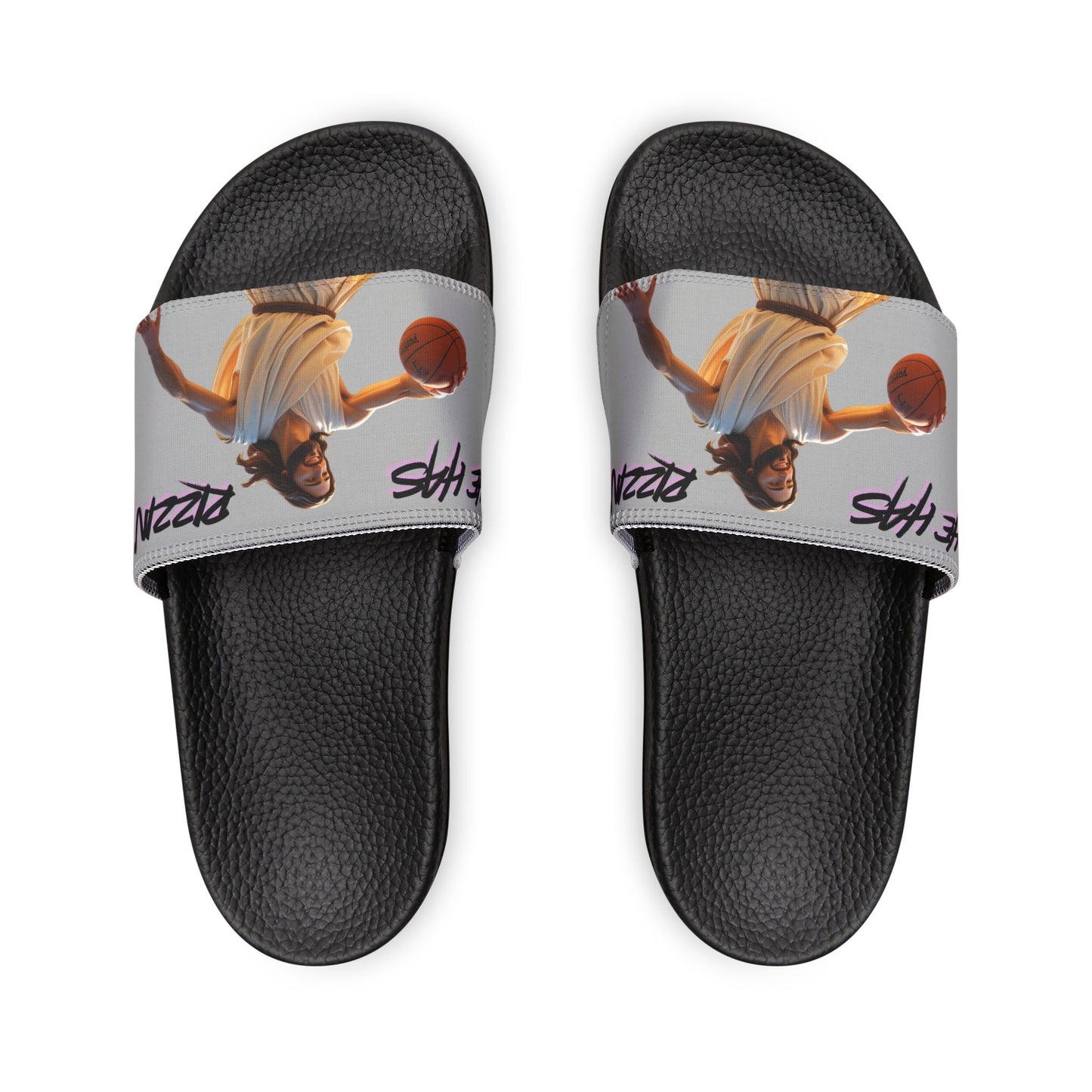 Youth slides Sandals - Removable-Strap, Basketball Theme, Perfect for Summer, house shoes, trending slides, Gift for whole family