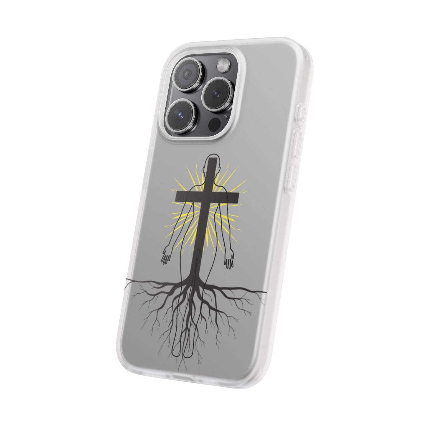 Spiritual healing Flexi Case, Motivational Phone Cover, Inspirational Gift idea, Cross Design Cell Phone Case, Unique Tech Accessory