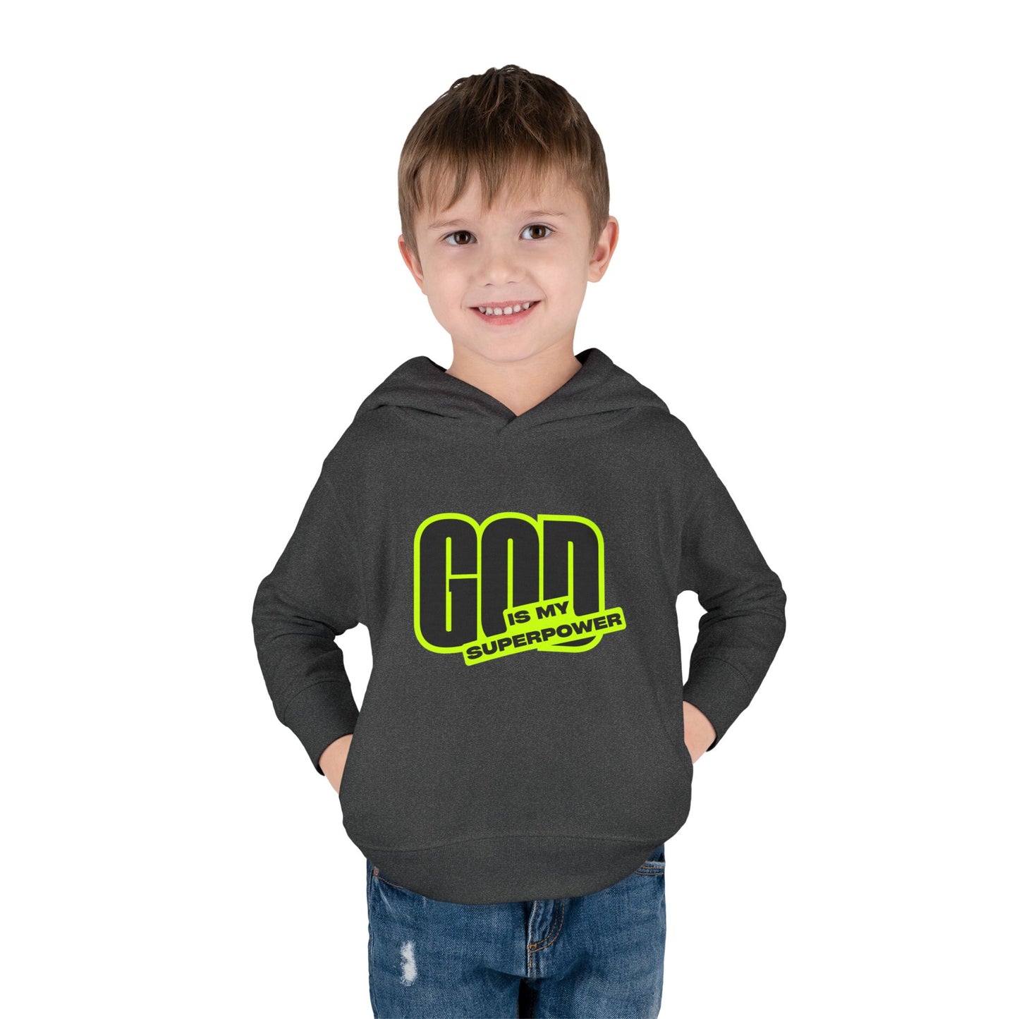 Toddler Fleece Hoodie with Fun Faith Design, trendy Kids Pullover, Cozy Religious Apparel for toddlers, casual Everyday winterWear, God is [...]