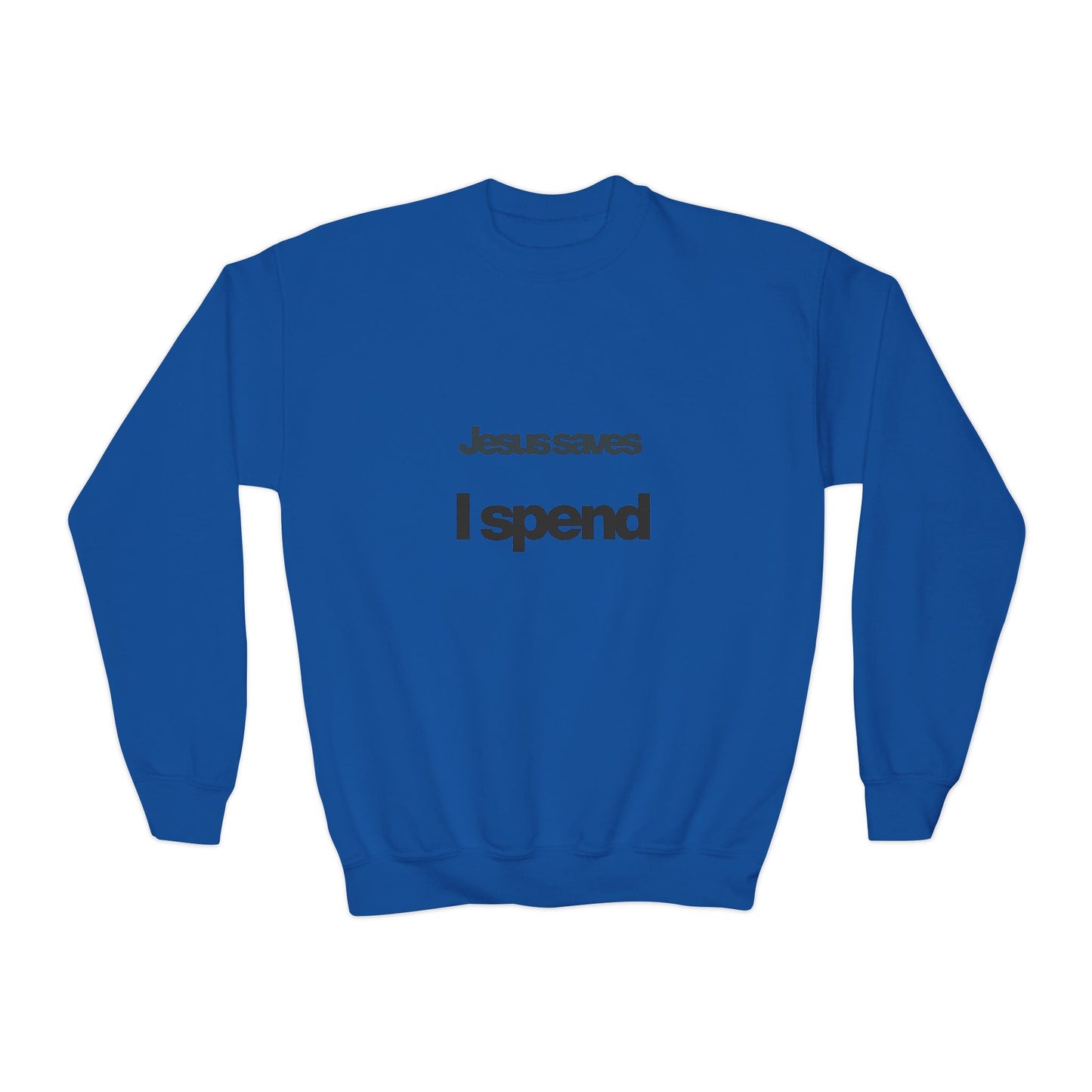 Jesus Saves Youth Crewneck Sweatshirt, spiritual streetwear, Sweatshirt, Youth trendy Apparel, Cozy Everyday Wear, Gifts for Teens