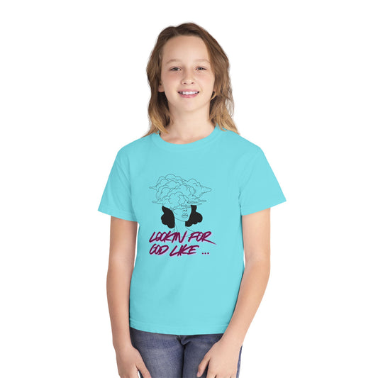 Youth Graphic Tee - 'Lookin for God Like' - Trendy Streetwear, Gift for youth,Cool Casual Look, Birthday, Everyday Wear