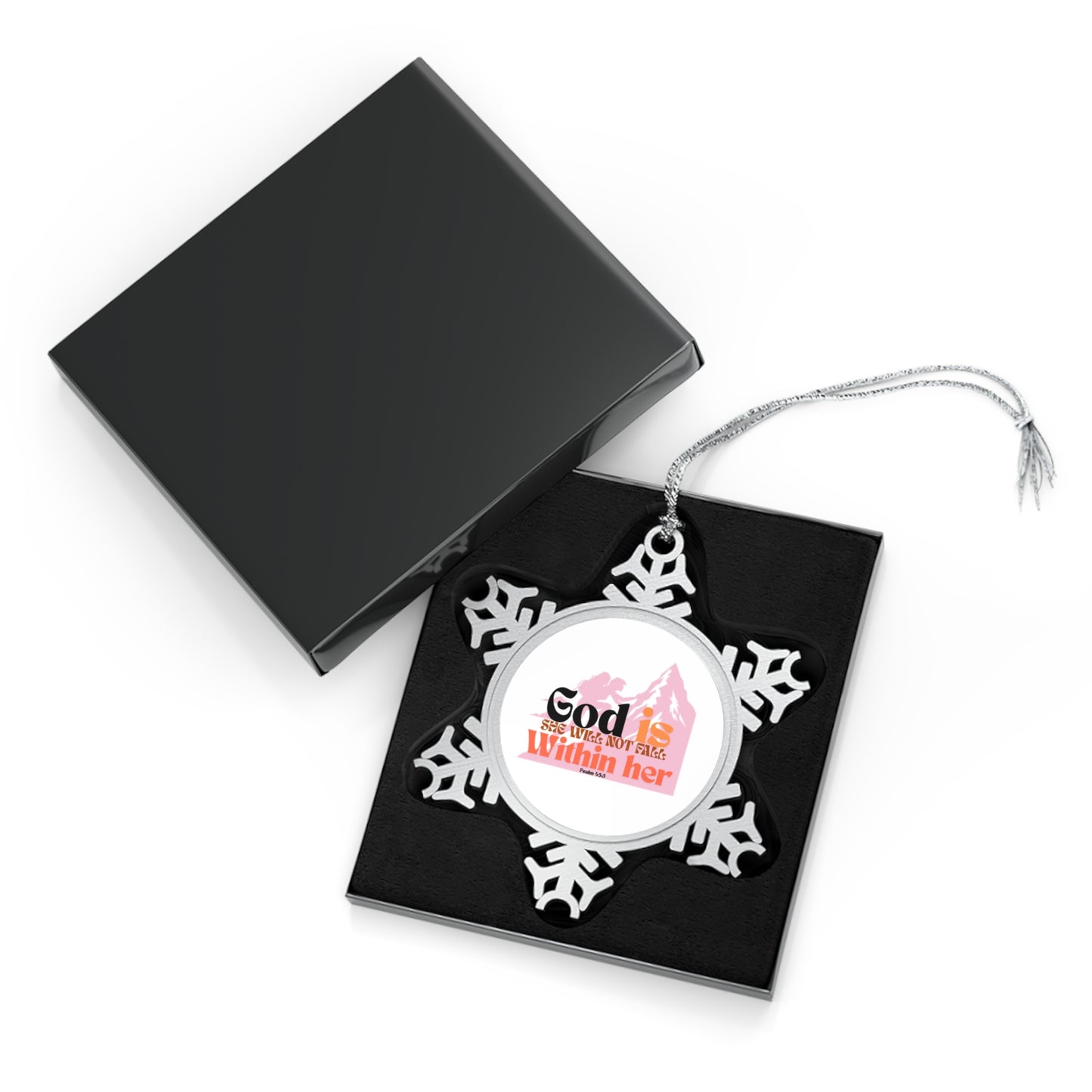 Pewter Snowflake Ornament with Inspirational Quote, Keepsake Holiday Decor, Christmas Tree Decoration, Spiritual holiday decor, Winter Ornament