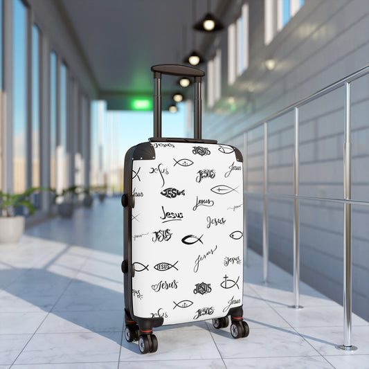 Stylish Travel Suitcase with Jesus Design, Christian Luggage, Faith-Inspired Carry-On, Religious Travel Gear, Perfect Gift for travelers who love jesus