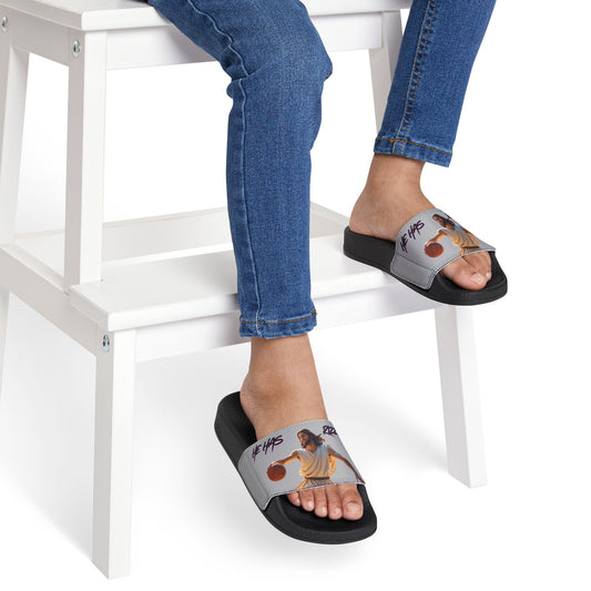 Youth slides Sandals - Removable-Strap, Basketball Theme, Perfect for Summer, house shoes, trending slides, Gift for whole family