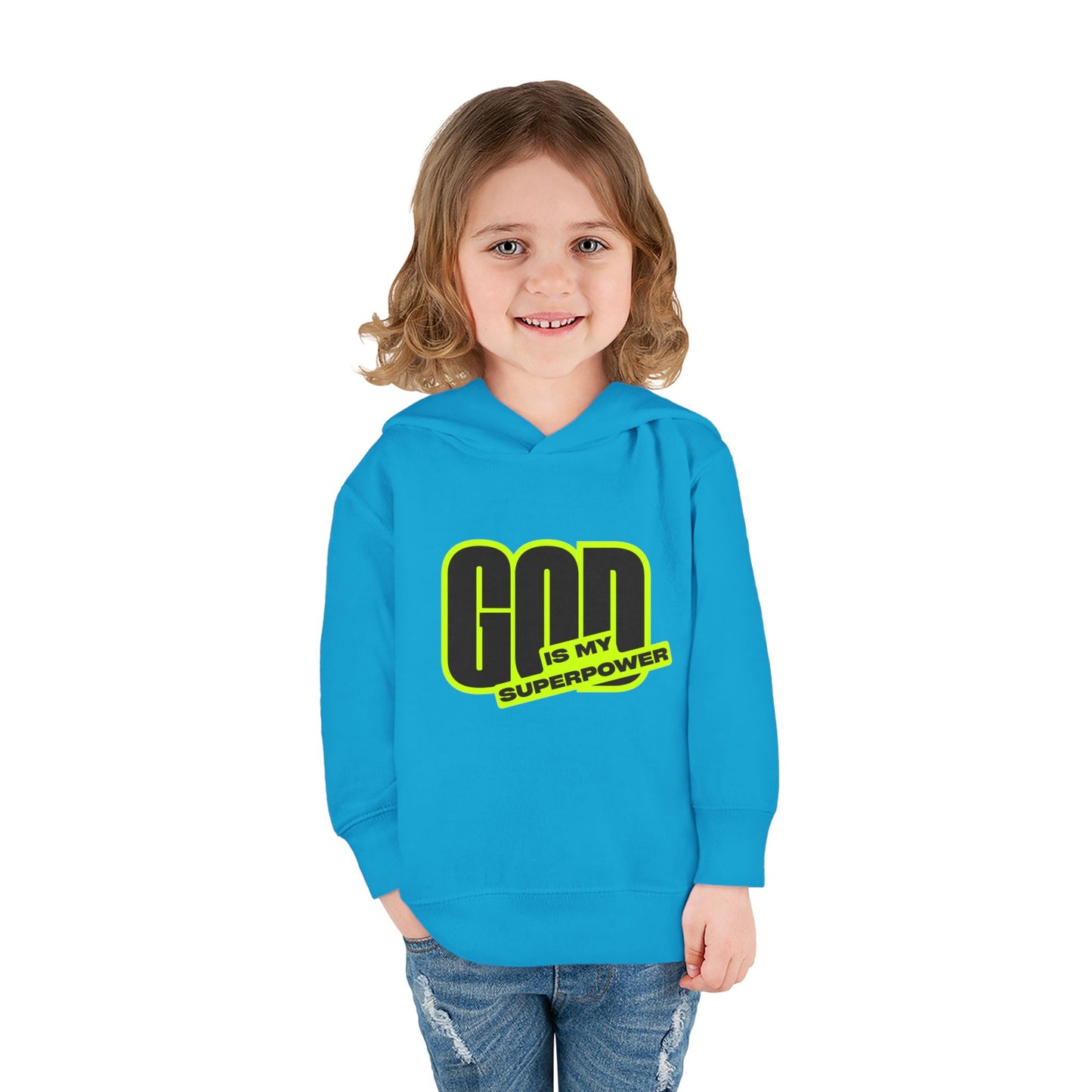 Toddler Fleece Hoodie with Fun Faith Design, trendy Kids Pullover, Cozy Religious Apparel for toddlers, casual Everyday winterWear, God is [...]