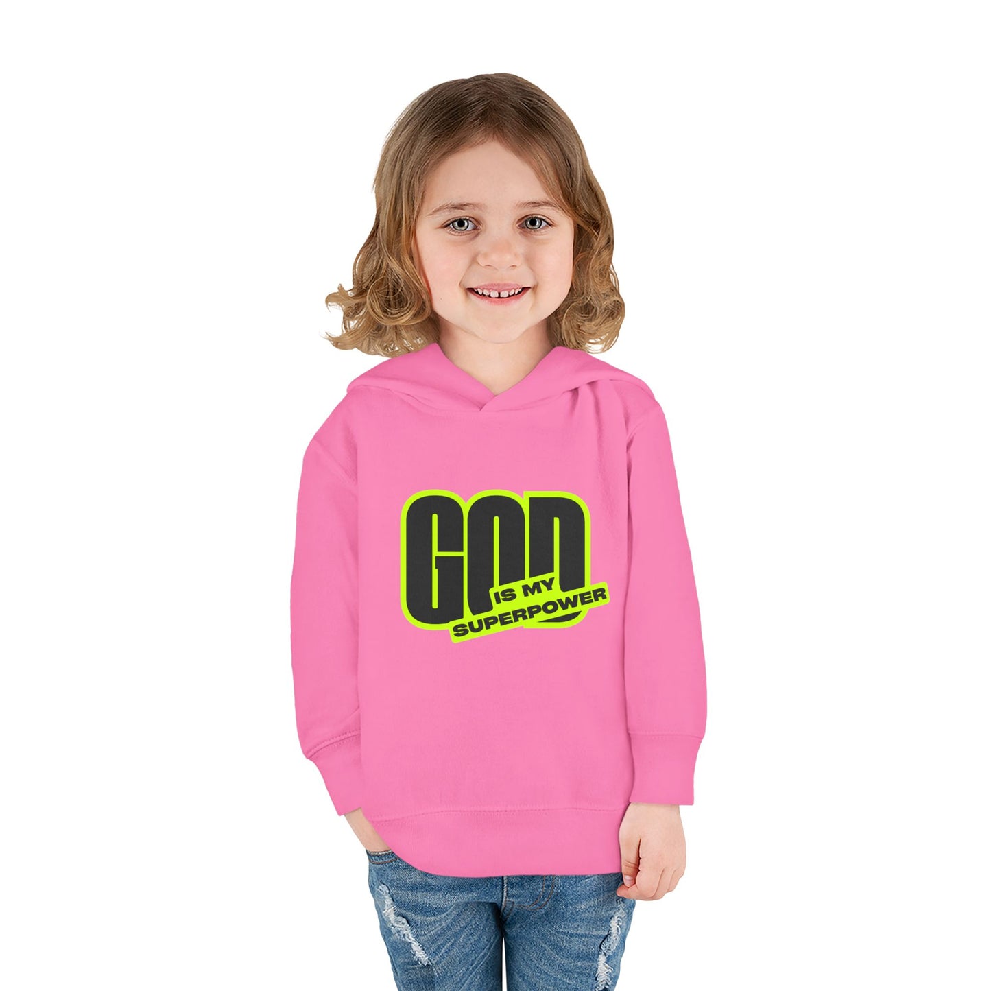 Toddler Fleece Hoodie with Fun Faith Design, trendy Kids Pullover, Cozy Religious Apparel for toddlers, casual Everyday winterWear, God is [...]