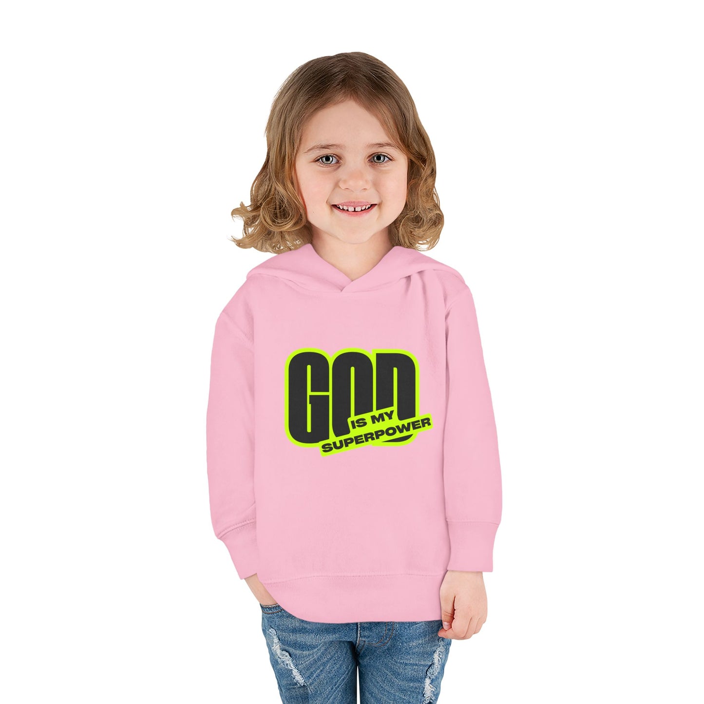 Toddler Fleece Hoodie with Fun Faith Design, trendy Kids Pullover, Cozy Religious Apparel for toddlers, casual Everyday winterWear, God is [...]