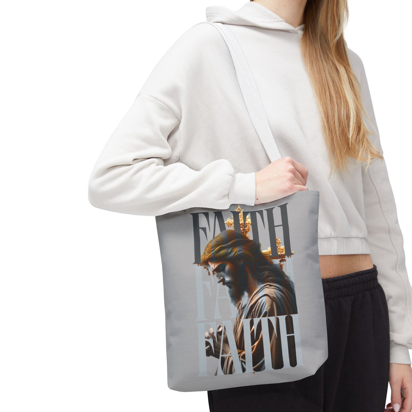 Faith themed Tote Bag for Daily wear, Reusable Shopping Bag, Christian Gift for any occassion, Affirmation Accessory, Stylish Faith Bag