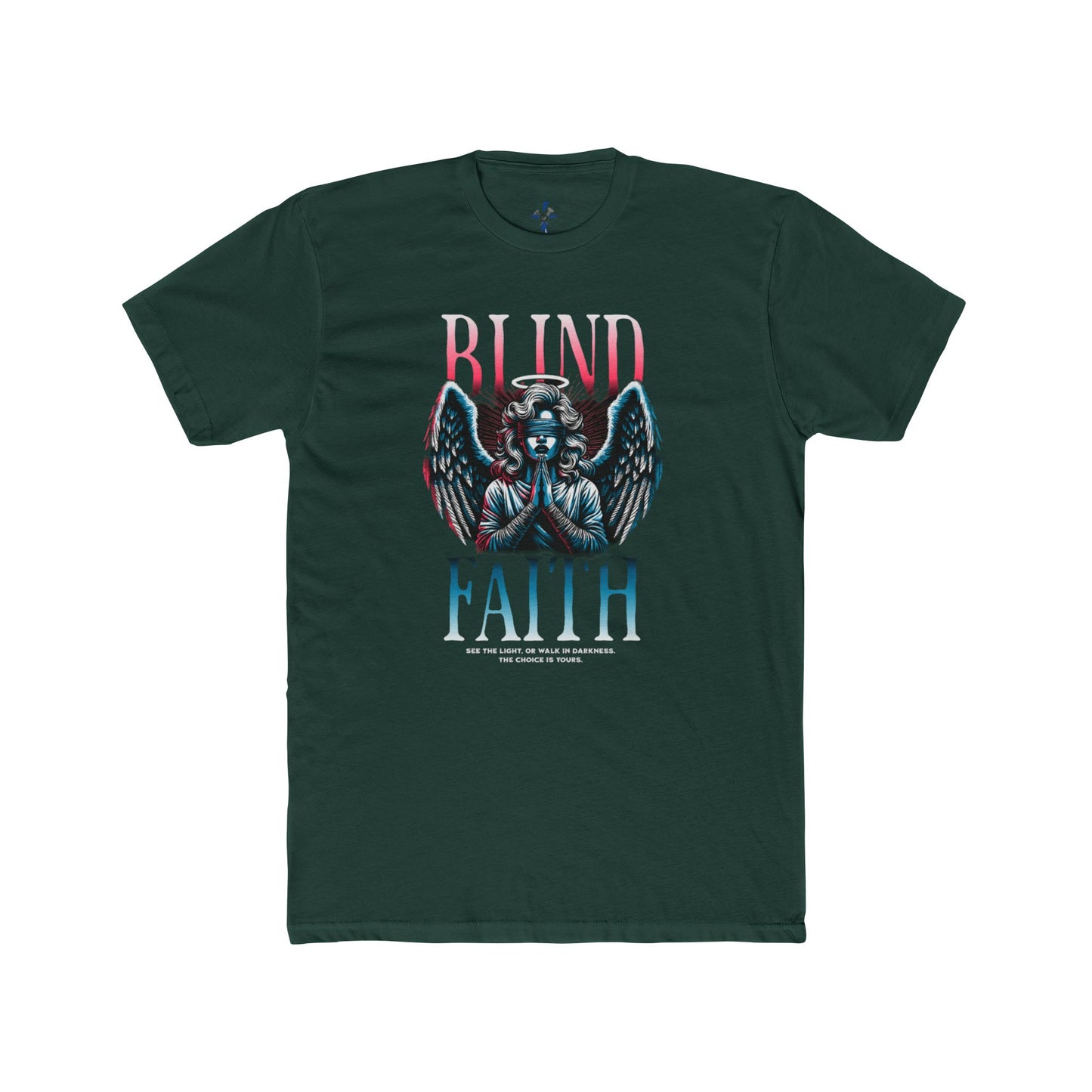 Blind Faith Unisex Cotton Crew Tee, trending Graphic T-Shirt, Faith based Casual Wear, Faith-Inspired Apparel, Unique Gift for believers