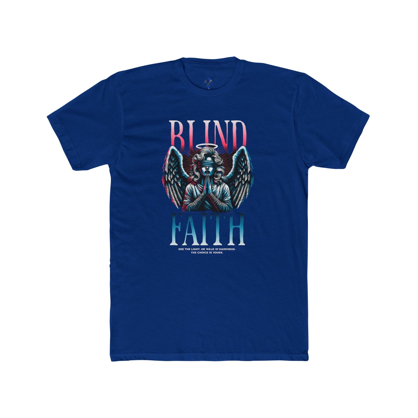 Blind Faith Unisex Cotton Crew Tee, trending Graphic T-Shirt, Faith based Casual Wear, Faith-Inspired Apparel, Unique Gift for believers