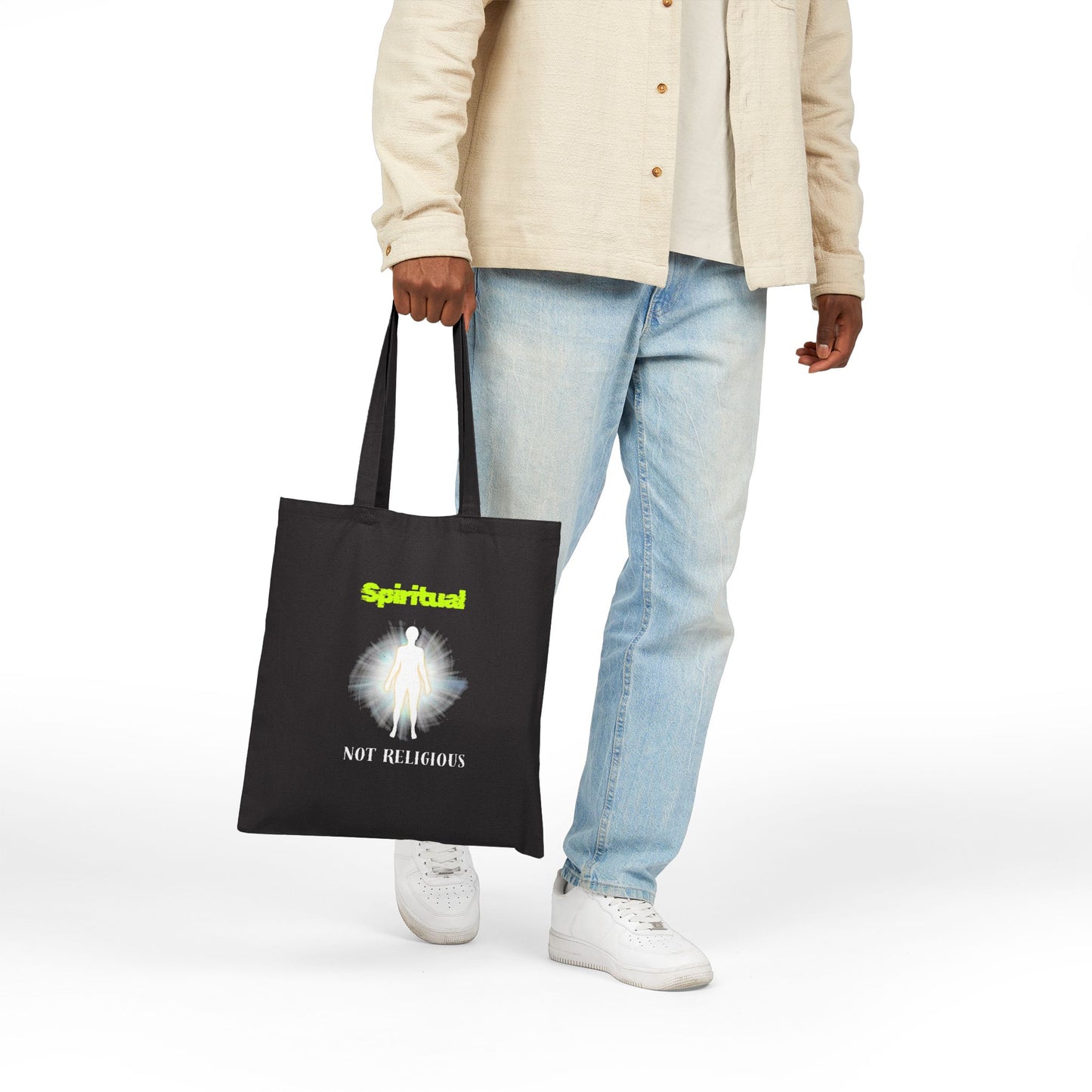 Spiritual Not Religious Tote Bag, Eco-Friendly Shopping Bag, Fashionable Gift for Spiritual Seekers, Canvas Tote for Everyday Use, [...]