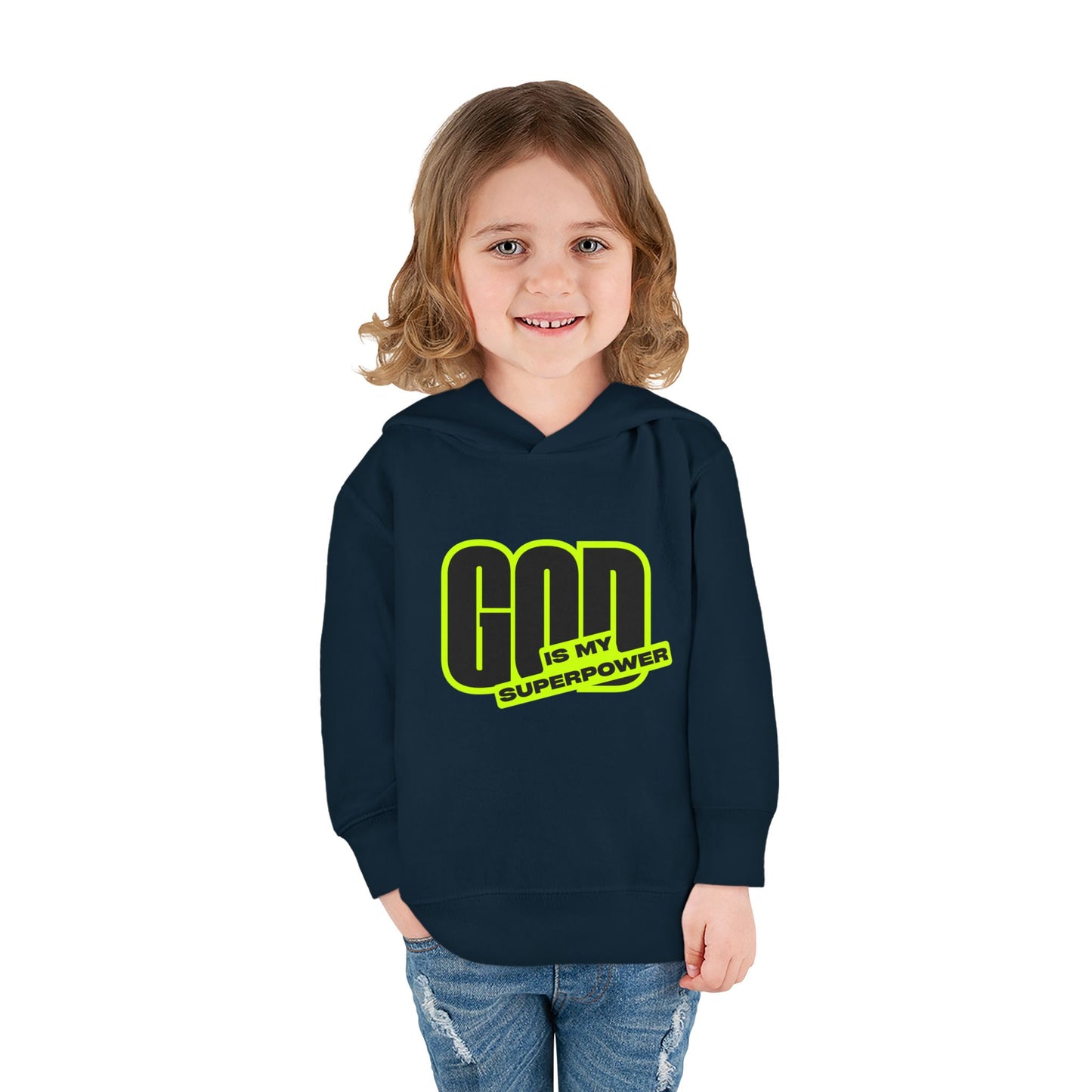 Toddler Fleece Hoodie with Fun Faith Design, trendy Kids Pullover, Cozy Religious Apparel for toddlers, casual Everyday winterWear, God is [...]