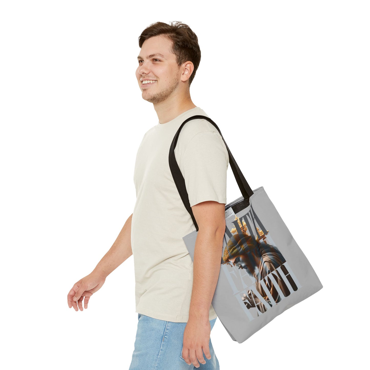 Faith themed Tote Bag for Daily wear, Reusable Shopping Bag, Christian Gift for any occassion, Affirmation Accessory, Stylish Faith Bag