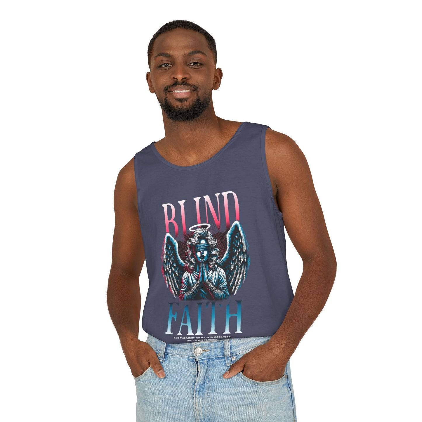 Stylish Unisex Graphic Tank Top - trendy Summer Attire, Casual Wear for everyday, Music Festivals, Gift Idea, Angel Theme